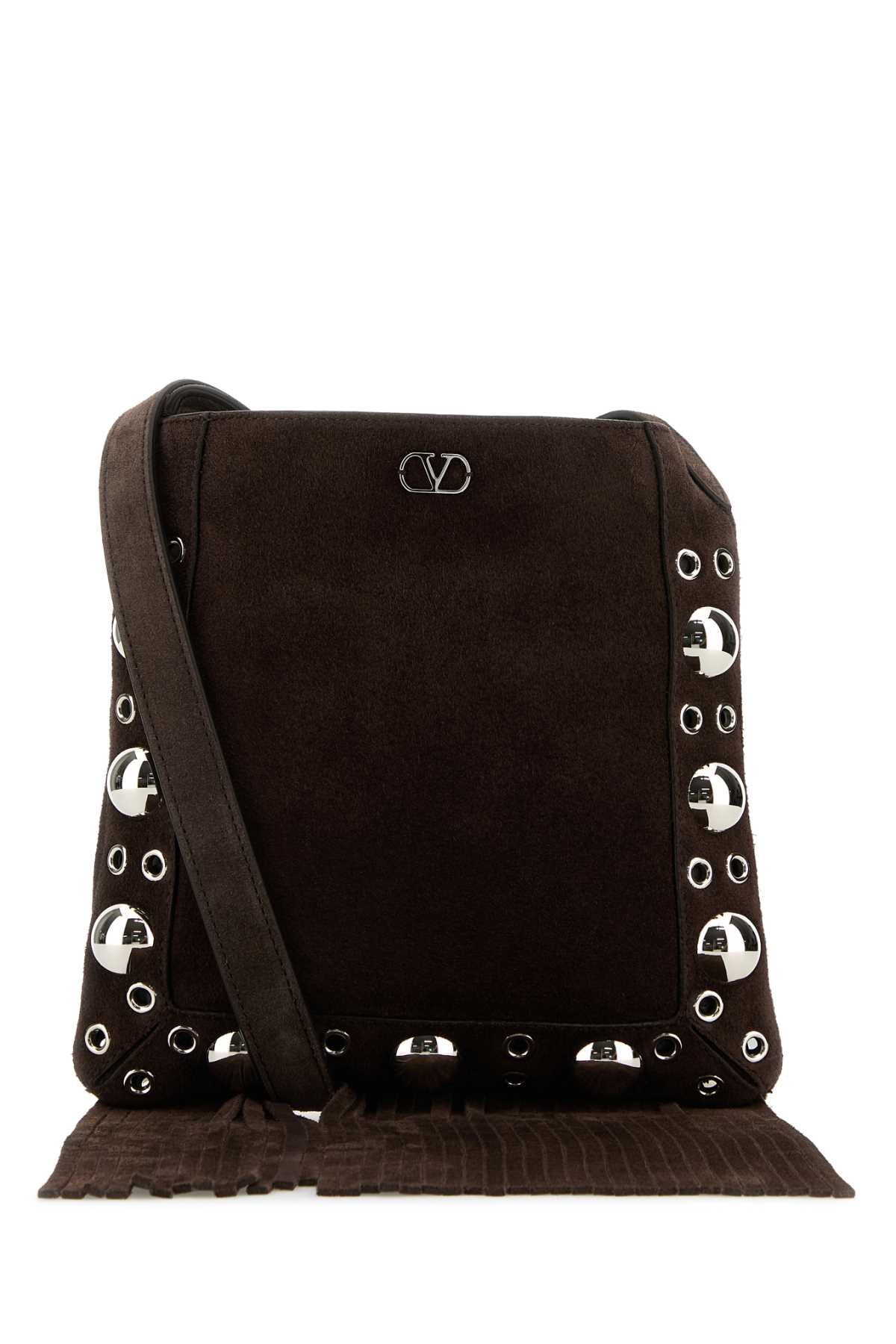 Valentino Garavani Women Brown Suede Small Nellcã´Te Crossbody Bag VALENTINO GARAVANI