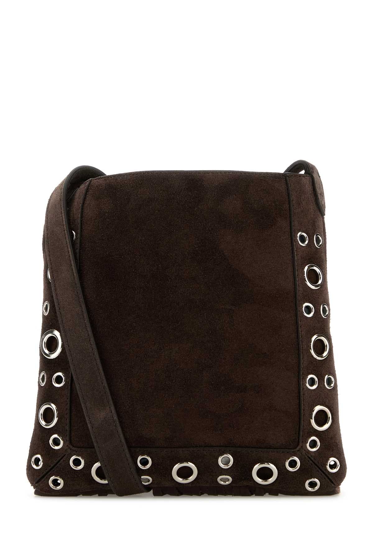 Valentino Garavani Women Brown Suede Small Nellcã´Te Crossbody Bag VALENTINO GARAVANI