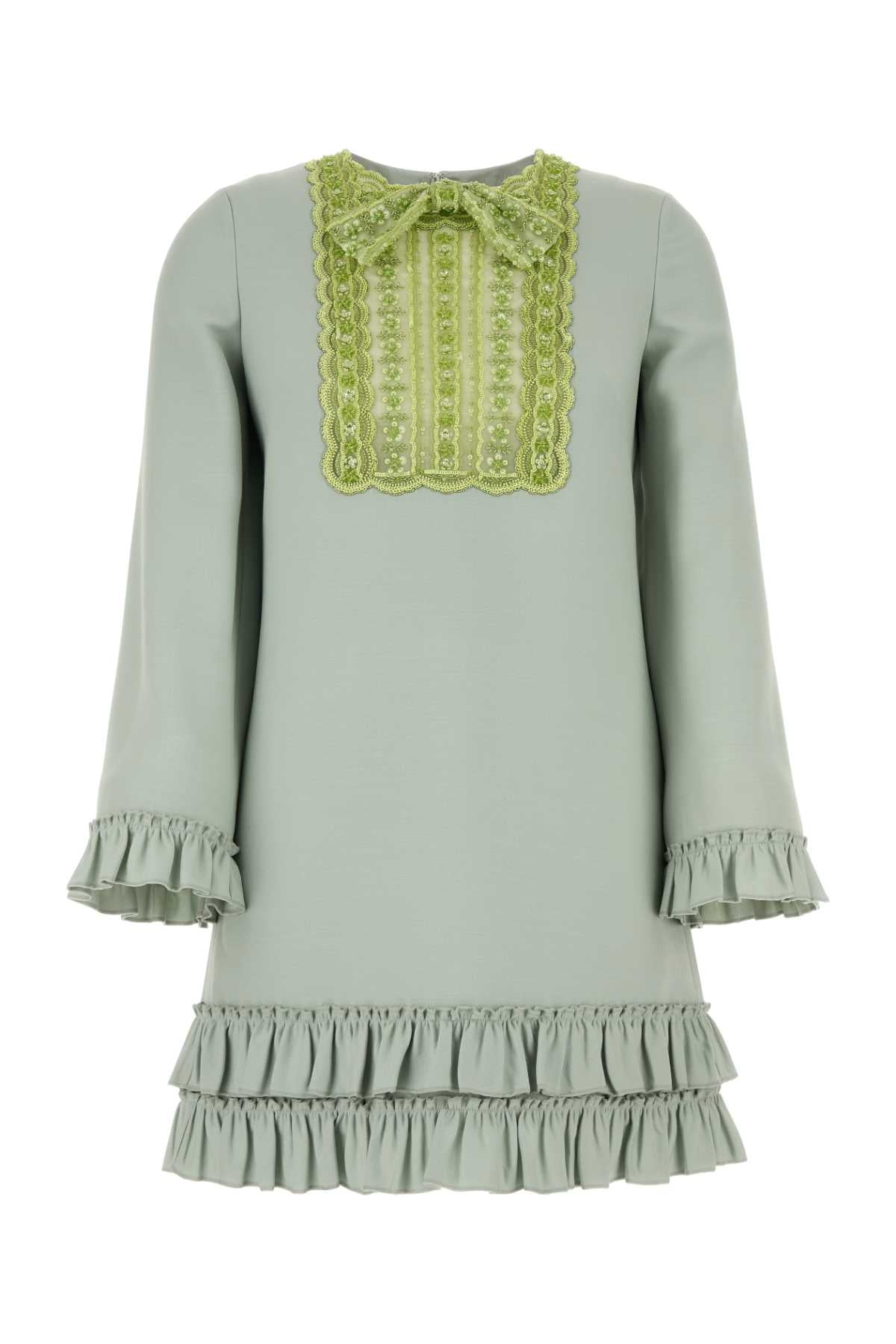 Valentino Garavani Women Mint Green Wool Blend Mini Dress VALENTINO GARAVANI