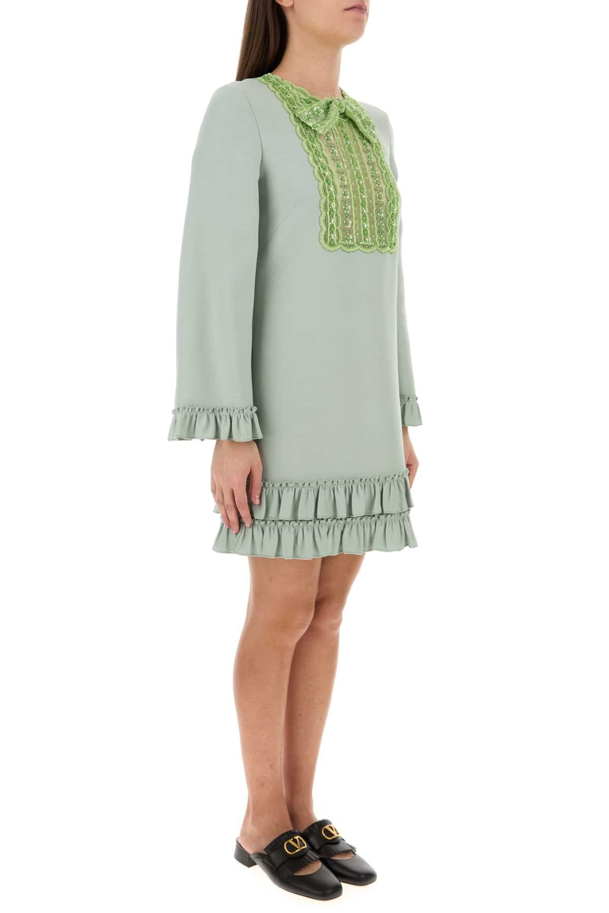 Valentino Garavani Women Mint Green Wool Blend Mini Dress VALENTINO GARAVANI