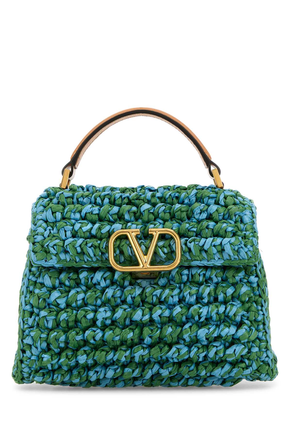 Valentino Garavani Women Two-Tone Raffia Vsling Handbag VALENTINO GARAVANI