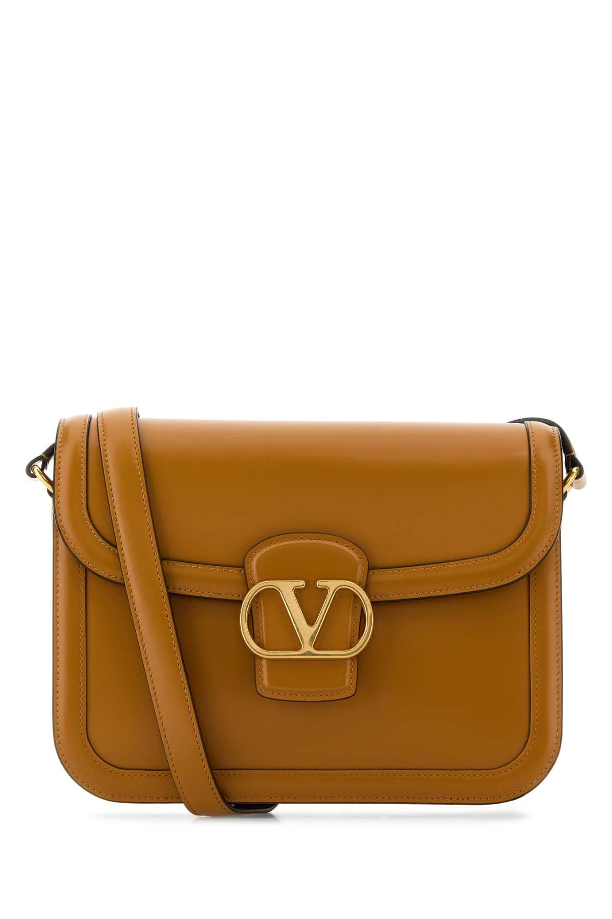Valentino Garavani Women Camel Leather 9To5 Shoulder Bag VALENTINO GARAVANI