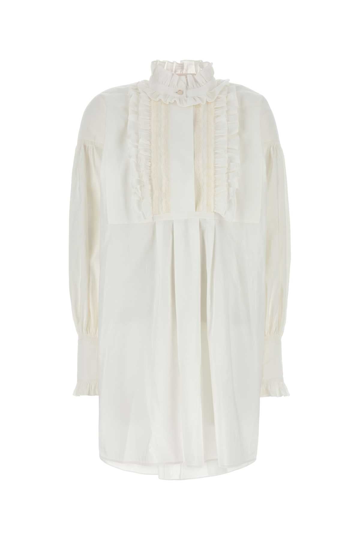 Valentino Garavani Women White Cotton Blend Dress VALENTINO GARAVANI