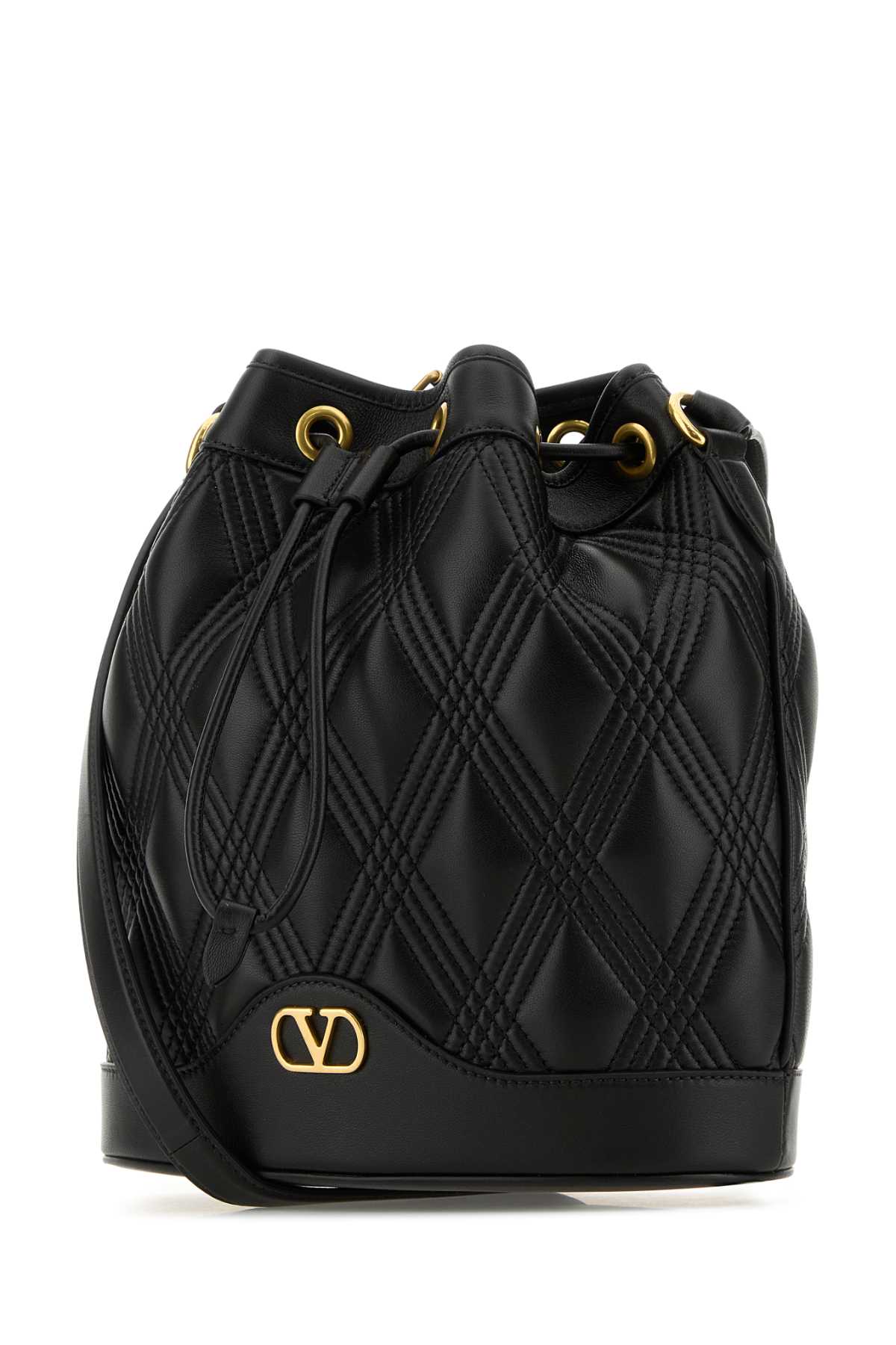 Valentino Garavani Women Black Nappa Leather Quiltie Bucket Bag VALENTINO GARAVANI