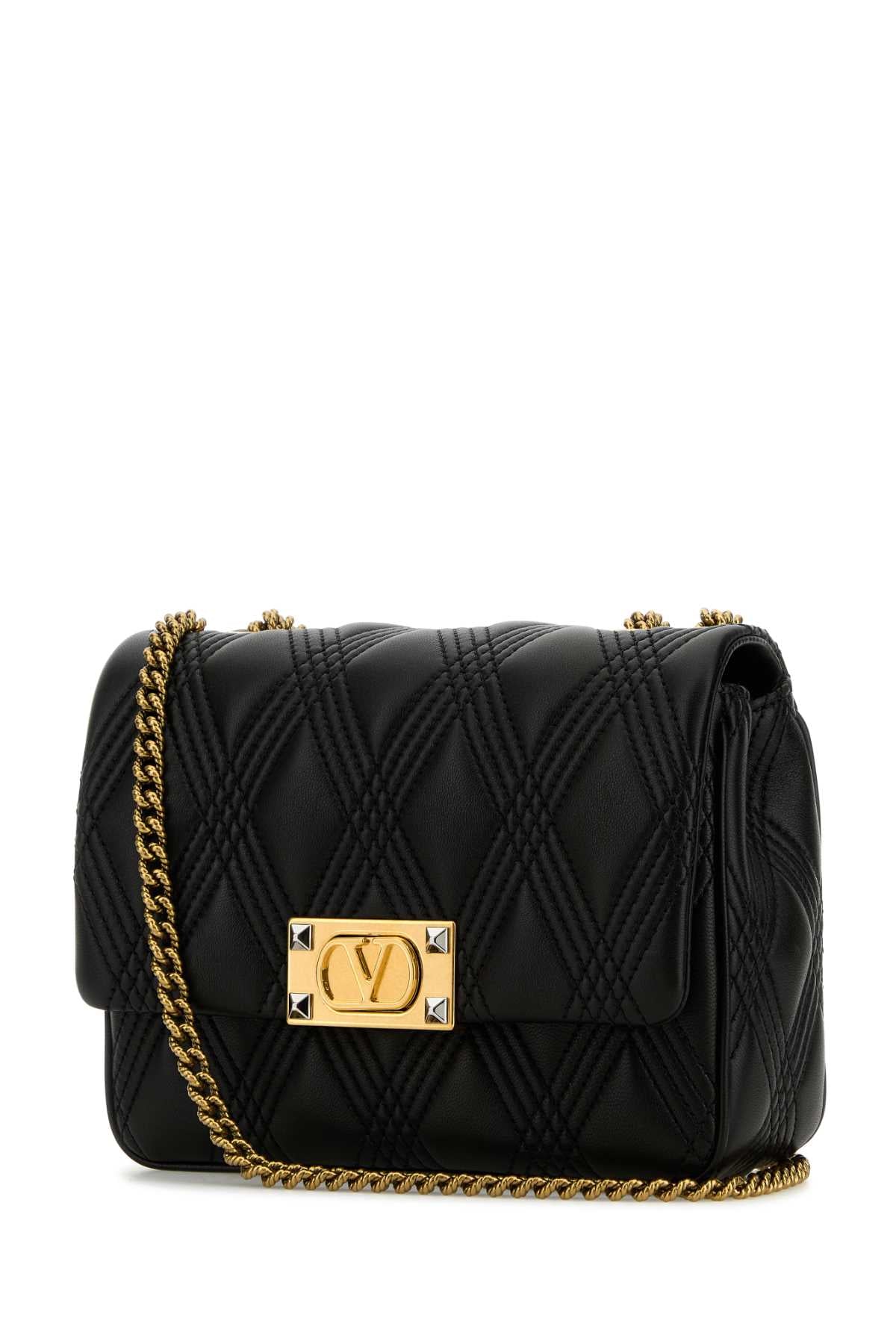 Valentino Garavani Women Black Nappa Leather Medium Quiltie 67 Shoulder Bag VALENTINO GARAVANI