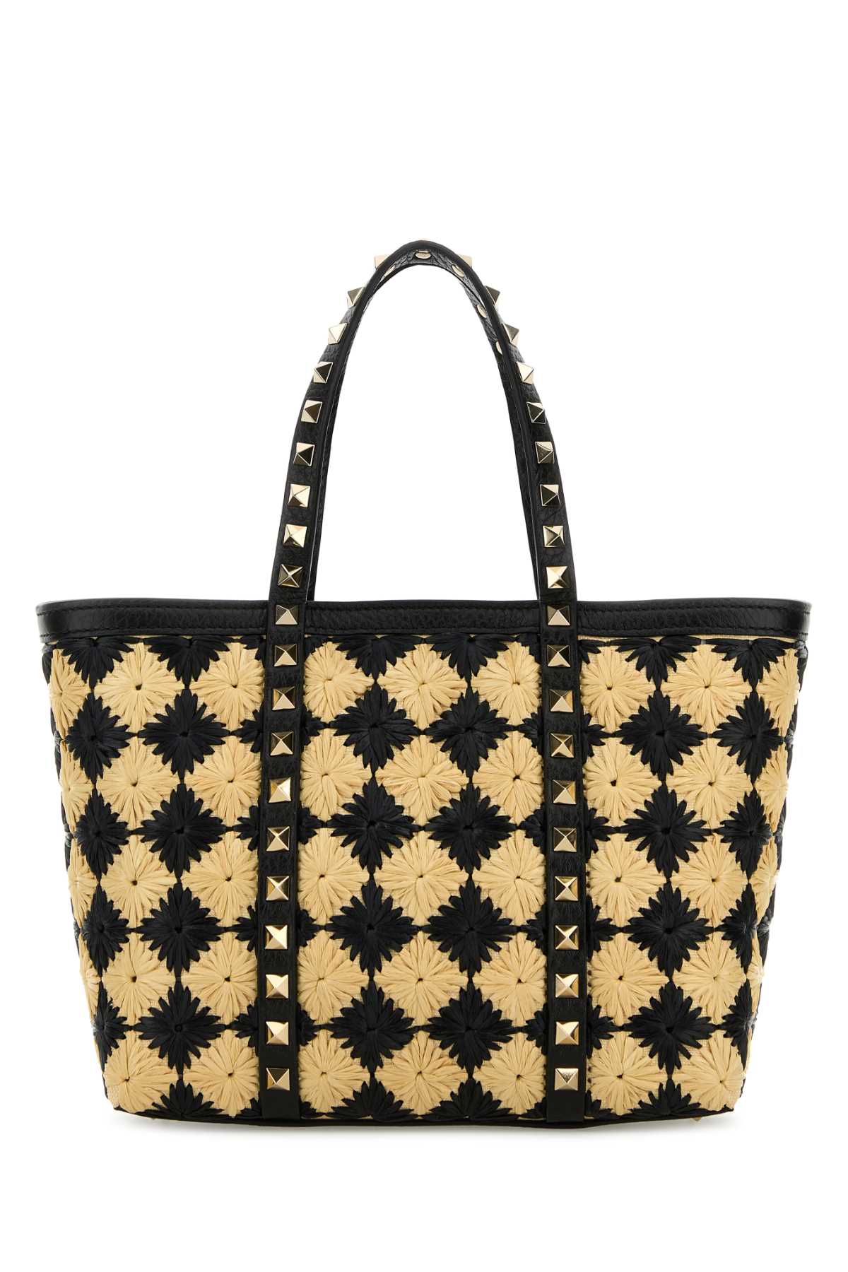 Valentino Garavani Women Embroidered Raffia Mini Rockstud Handbag VALENTINO GARAVANI