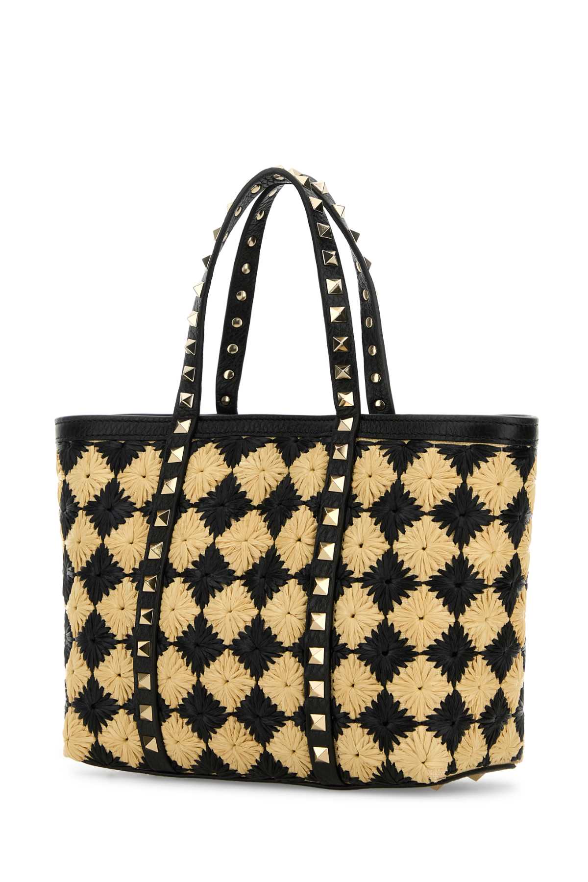 Valentino Garavani Women Embroidered Raffia Mini Rockstud Handbag VALENTINO GARAVANI