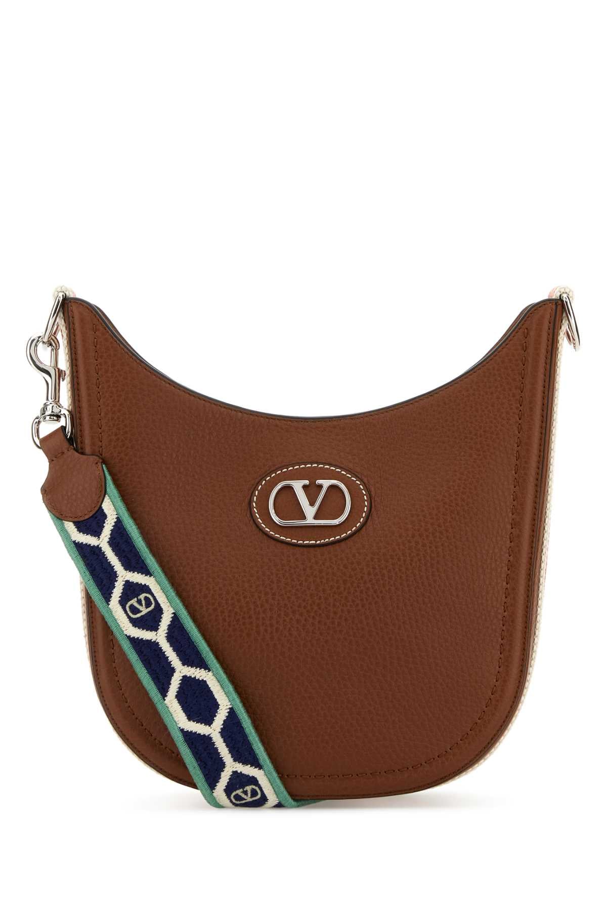 Valentino Garavani Women Caramel Leather Vlogo Signature Shoulder Bag VALENTINO GARAVANI