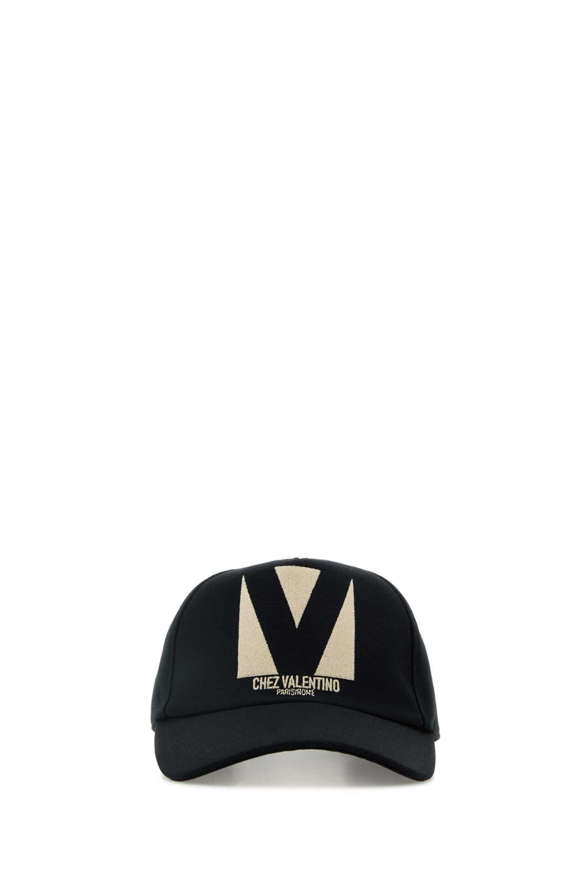 Valentino Garavani Women Black Cotton Baseball Cap VALENTINO GARAVANI
