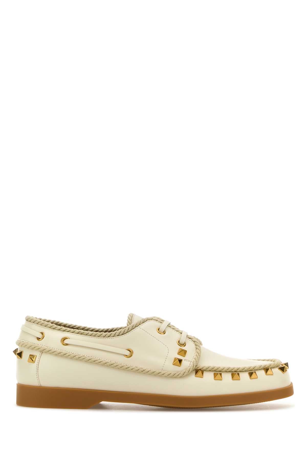 Valentino Garavani Women Ivory Leather Lace-Up Shoes VALENTINO GARAVANI