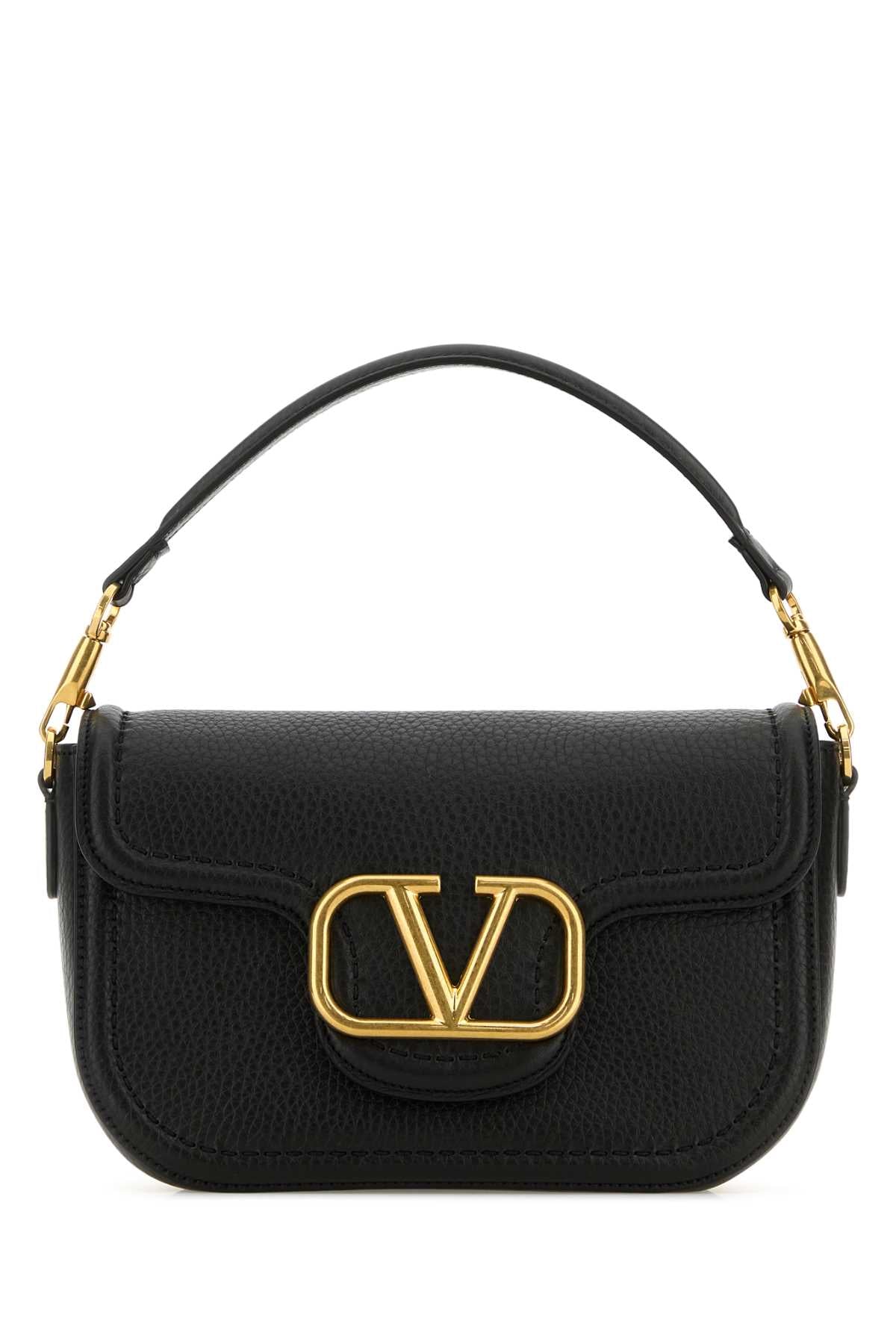 Valentino Garavani Women Black Leather Alltime Shoulder Bag VALENTINO GARAVANI