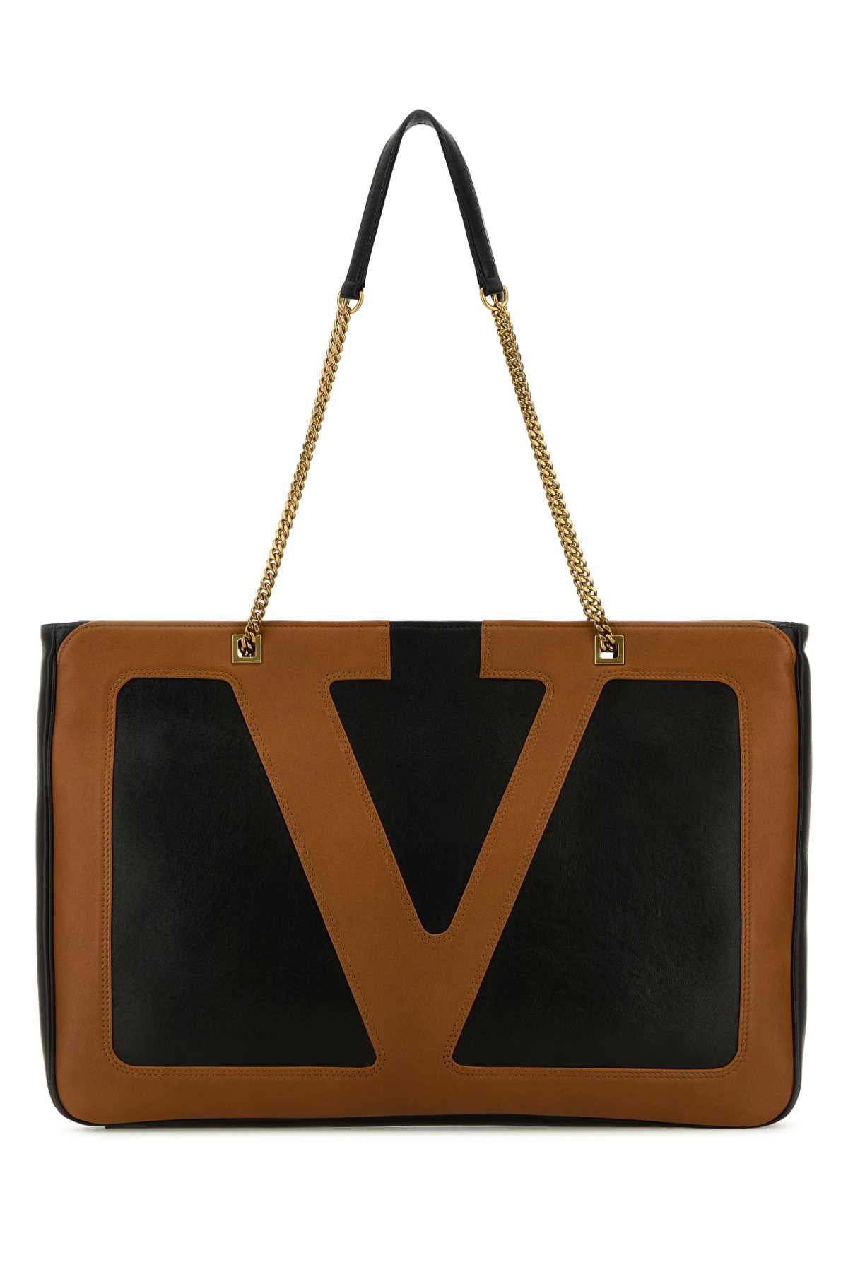 Valentino Garavani Women Black Nappa Leather Large Viva Superstar Shopping Bag VALENTINO GARAVANI