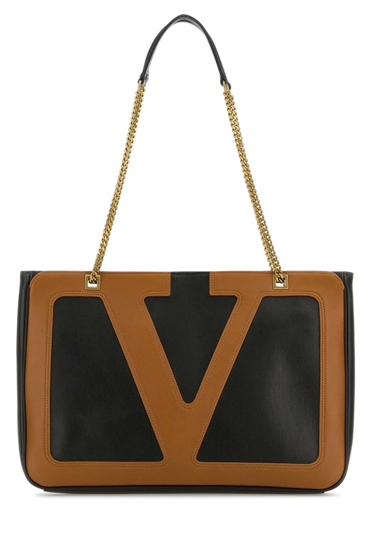 Valentino Garavani Women Black Nappa Leather Medium Viva Superstar Shopping Bag VALENTINO GARAVANI