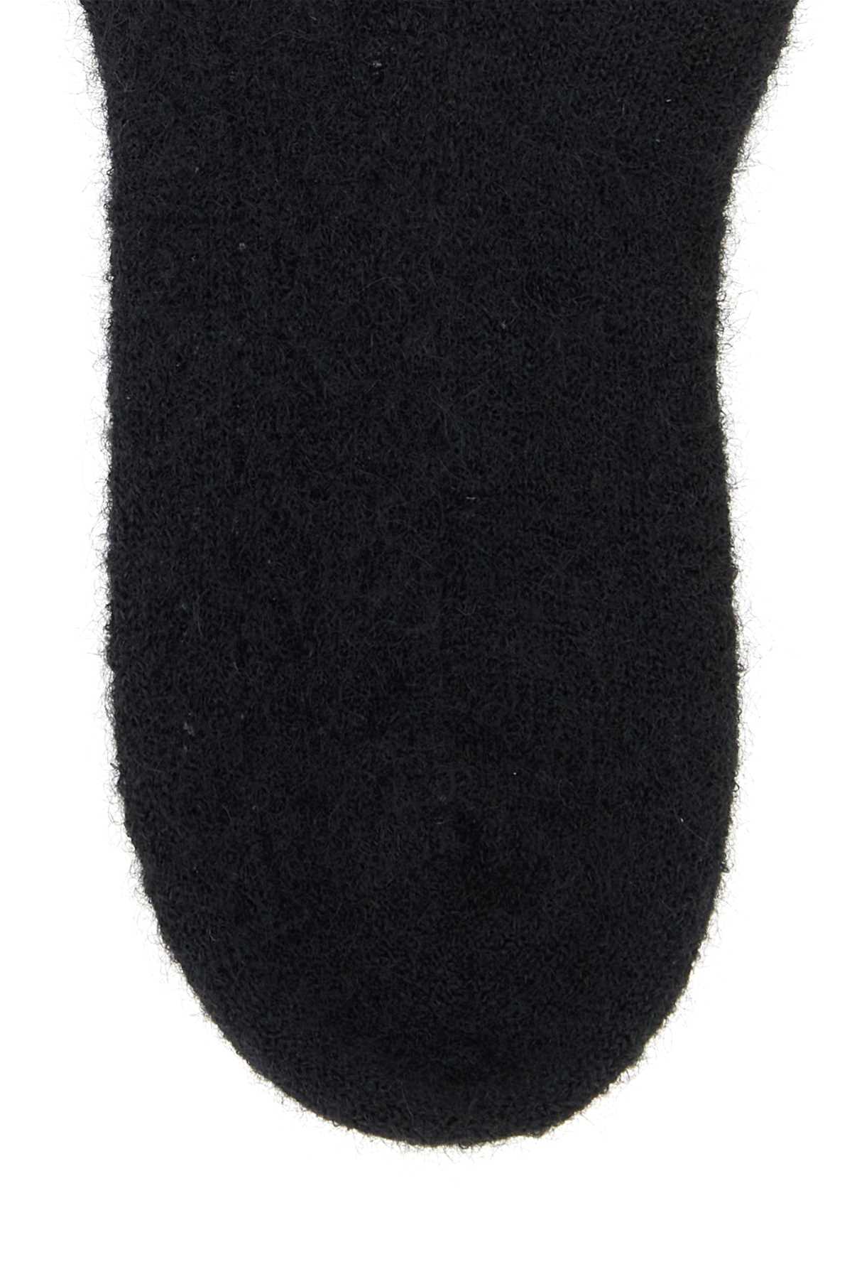 Valentino Garavani Women Black Stretch Mohair Blend Socks VALENTINO GARAVANI