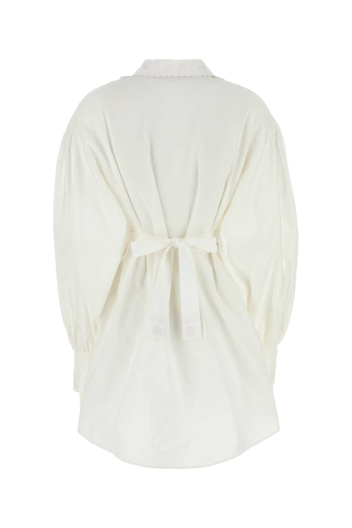 Valentino Garavani Women White Cotto Blend Shirt Dress VALENTINO GARAVANI