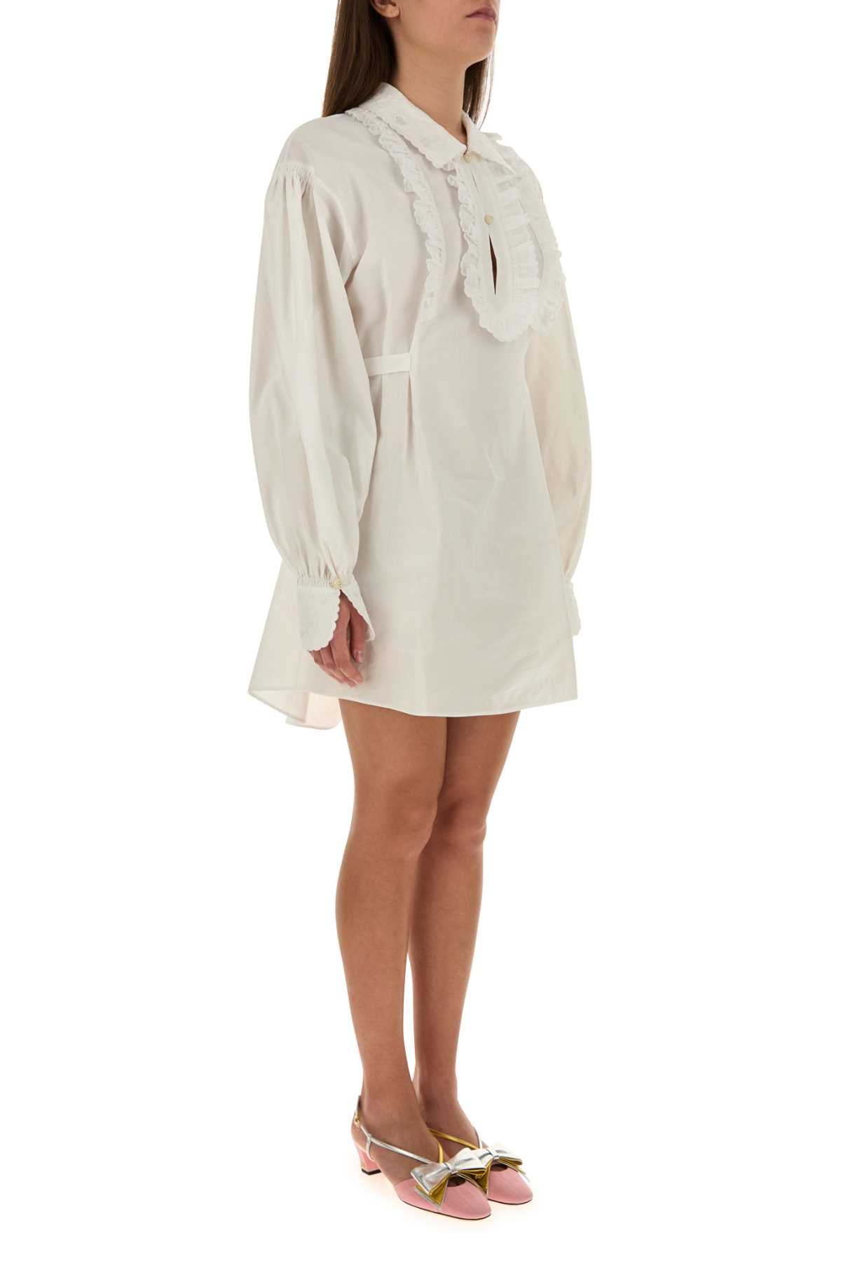Valentino Garavani Women White Cotto Blend Shirt Dress VALENTINO GARAVANI