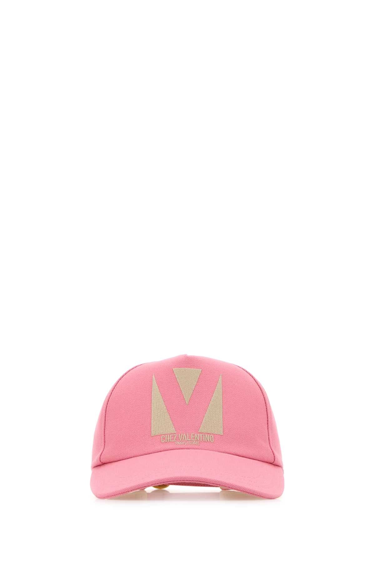 Valentino Garavani Women Pink Cotton Baseball Cap VALENTINO GARAVANI