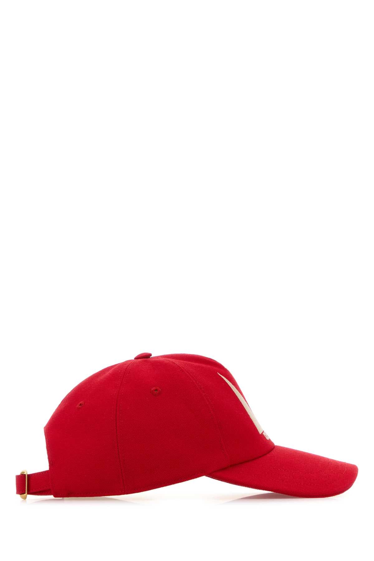 Valentino Garavani Women Red Cotton Baseball Cap VALENTINO GARAVANI