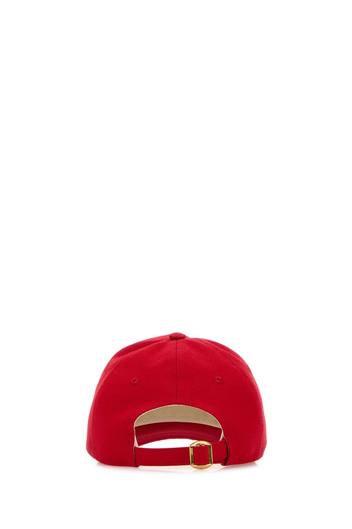 Valentino Garavani Women Red Cotton Baseball Cap VALENTINO GARAVANI