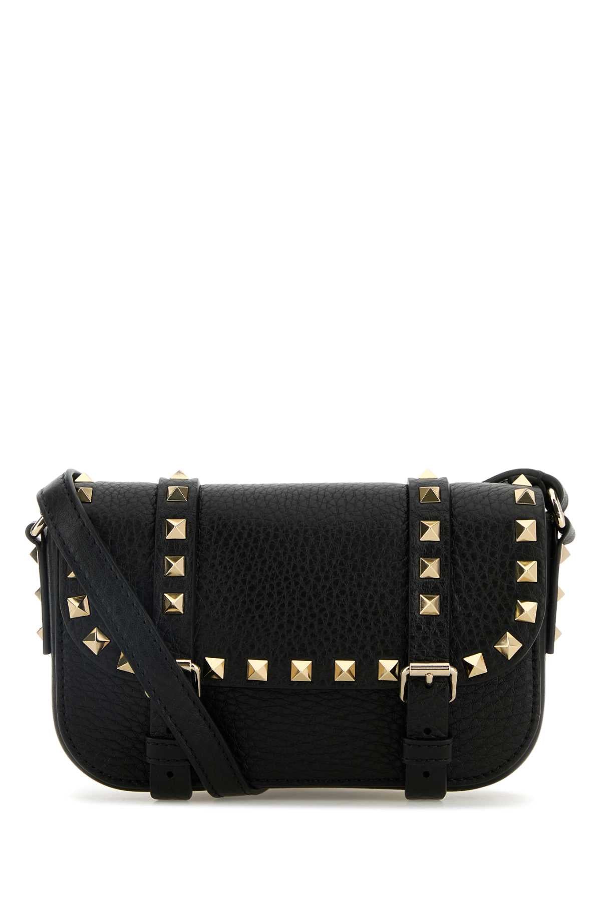 Valentino Garavani Women Black Leather Rockstud Crossbody Bag VALENTINO GARAVANI