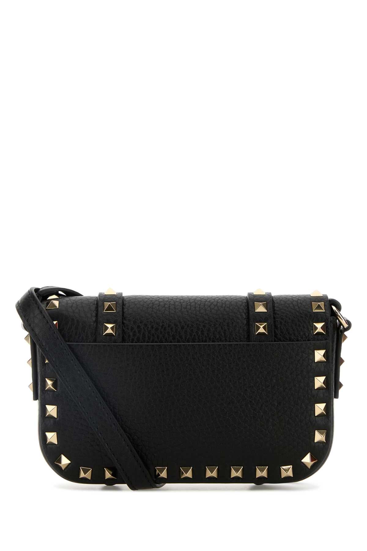 Valentino Garavani Women Black Leather Rockstud Crossbody Bag VALENTINO GARAVANI
