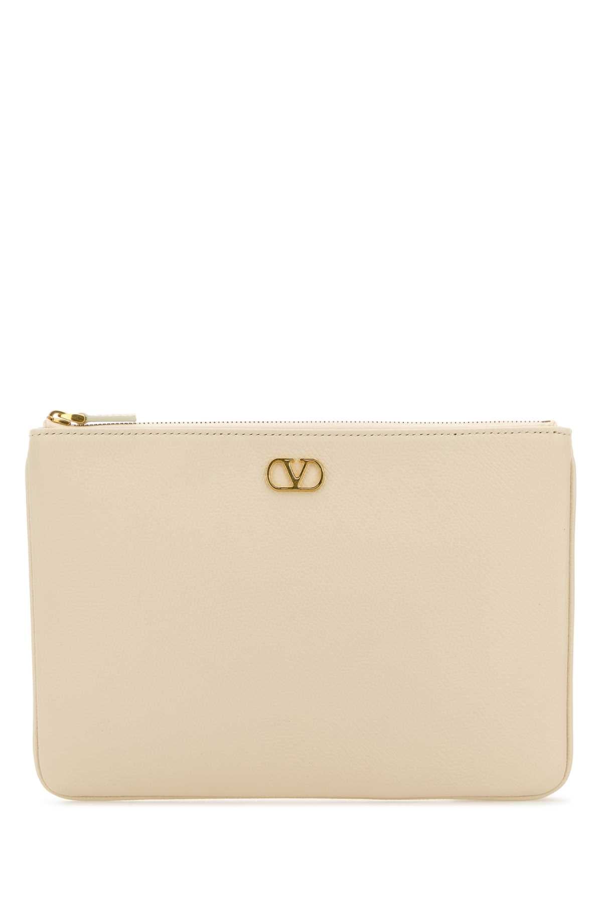 Valentino Garavani Women Ivory Leather Pouch VALENTINO GARAVANI