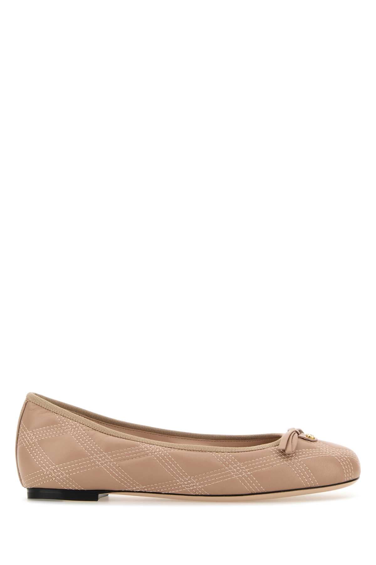 Valentino Garavani Women Powder Pink Leather Ballerinas VALENTINO GARAVANI
