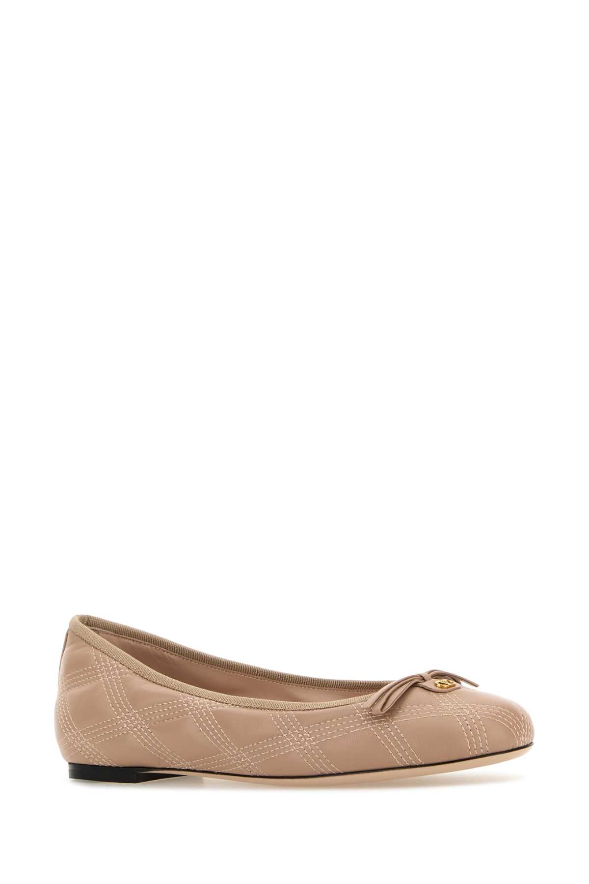 Valentino Garavani Women Powder Pink Leather Ballerinas VALENTINO GARAVANI