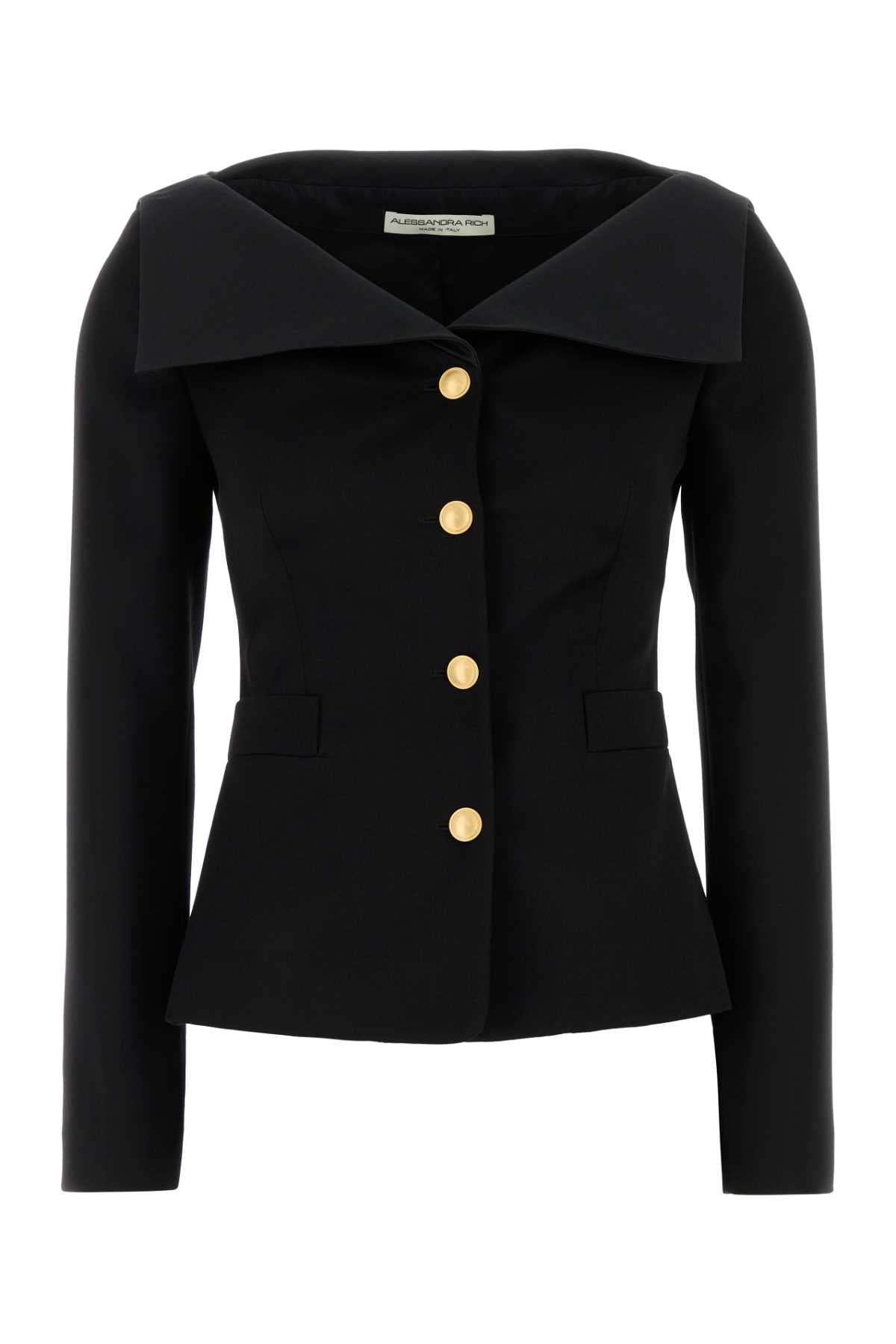 Alessandra Rich Women Black Wool Blazer ALESSANDRA RICH