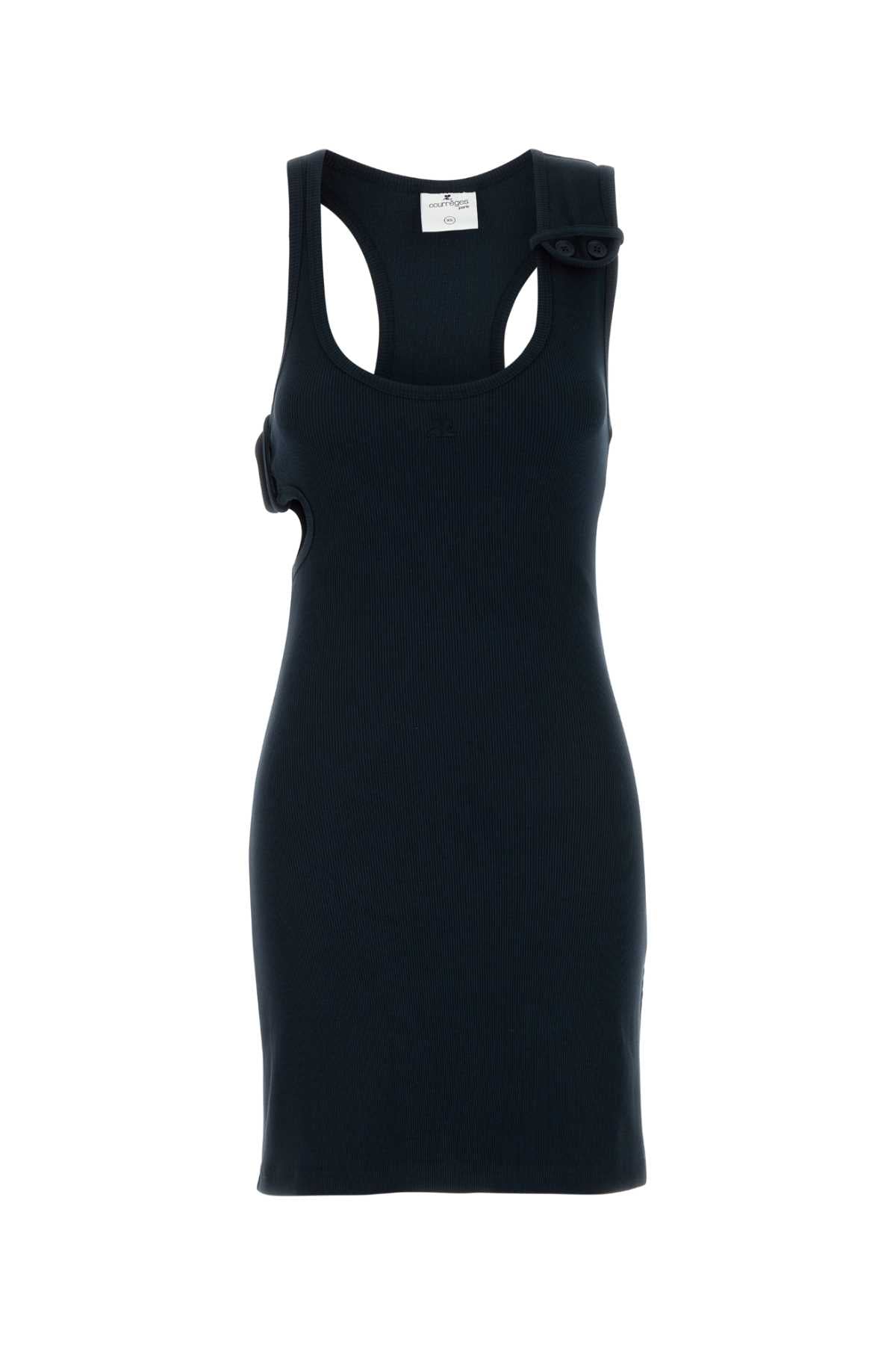 Courreges Women Black Cotton Mini Dress COURREGES