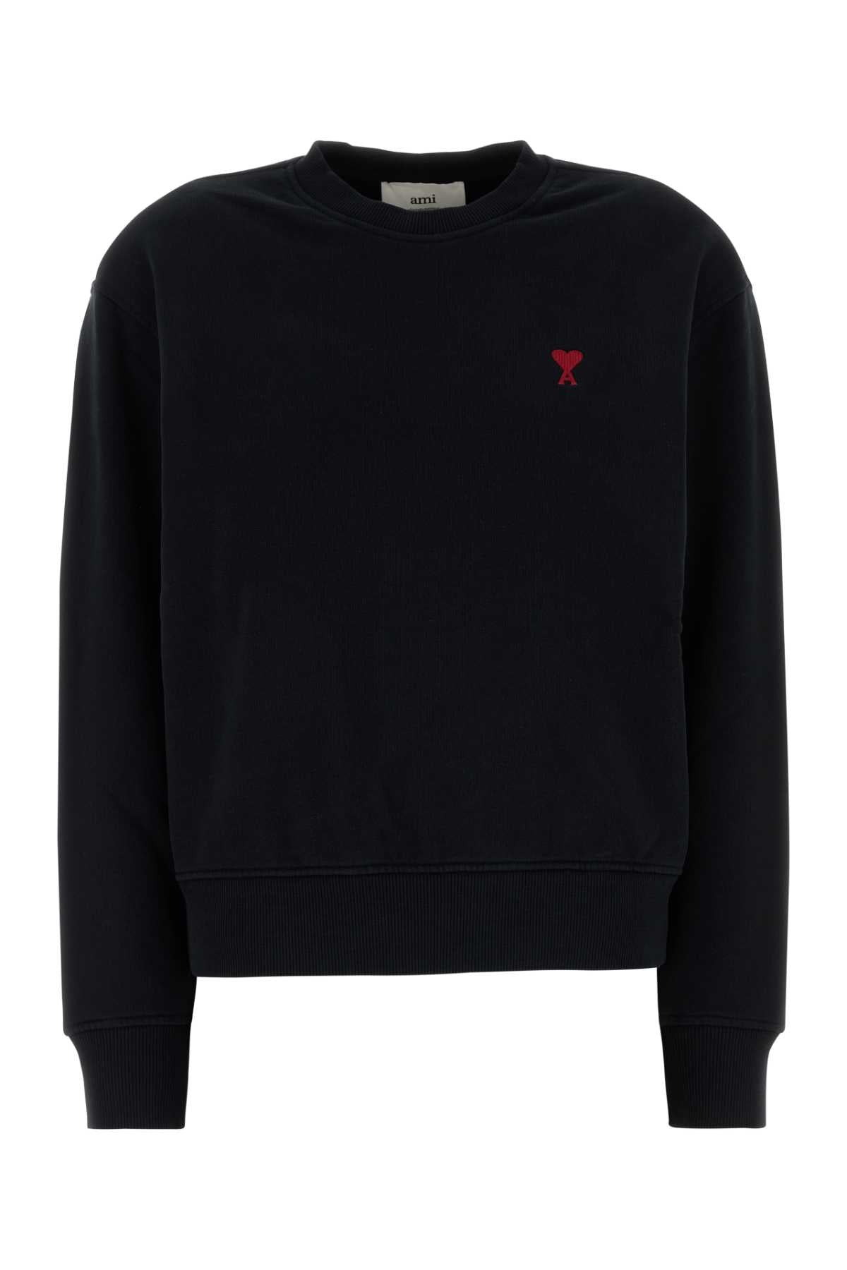 Ami Women Black Stretch Cotton Sweatshirt AMI PARIS