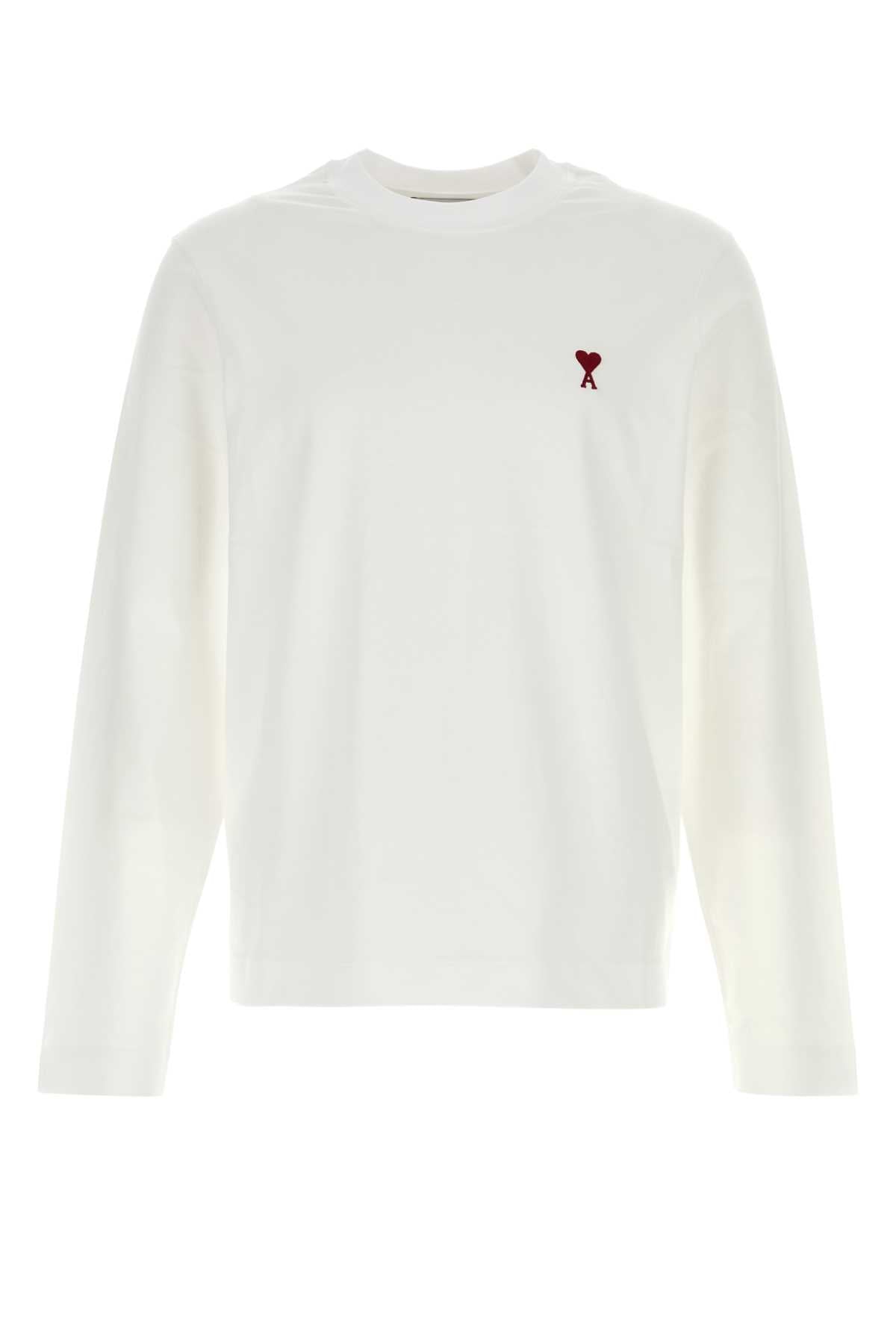 Ami Men White Cotton T-Shirt AMI PARIS