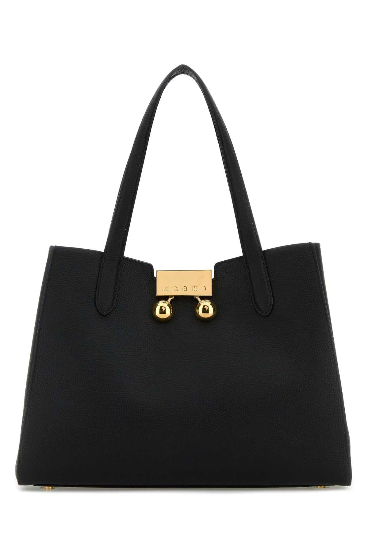 Marni Women Black Leather Trunkaroo Shoulder Bag MARNI