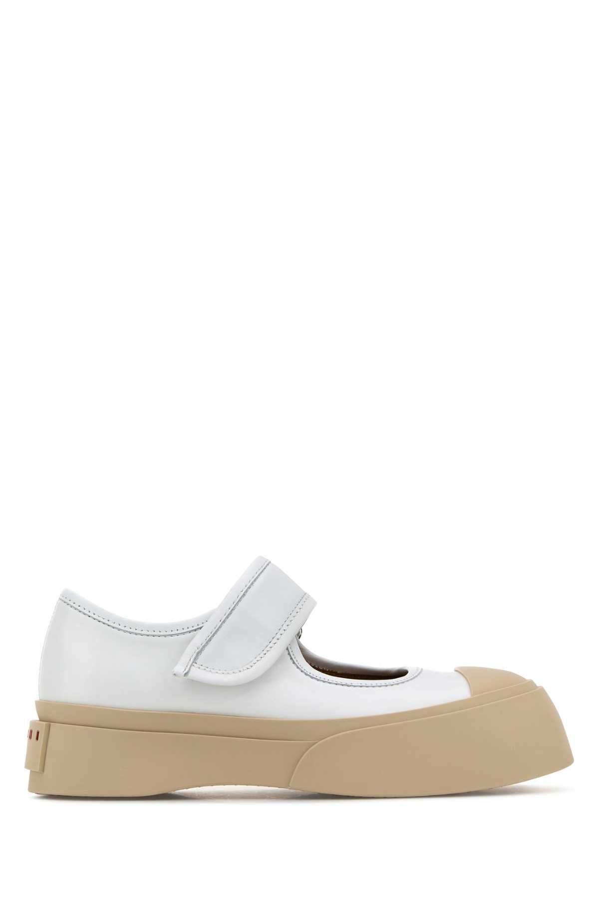 Marni Women White Leather Mary Jane Sneakers MARNI