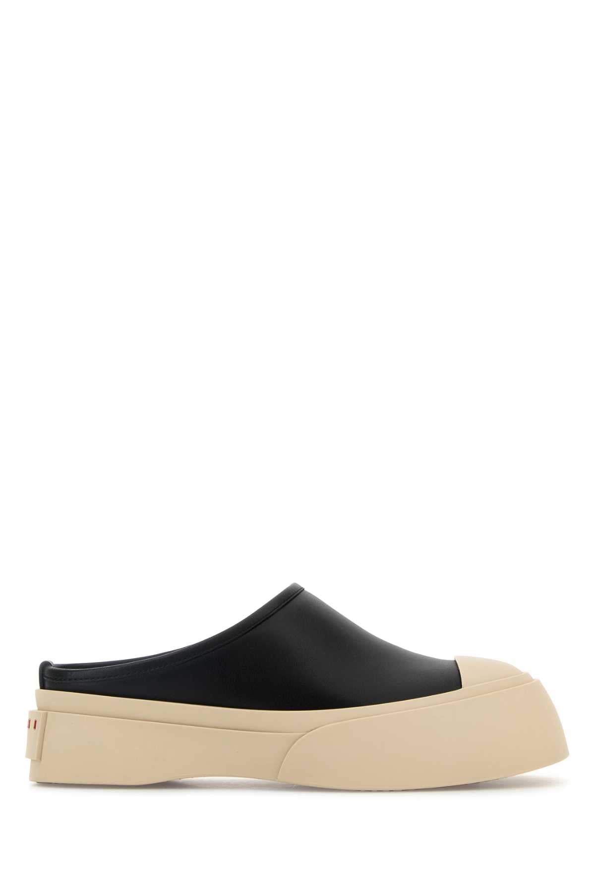 Marni Women Black Leather Pablo Slippers MARNI
