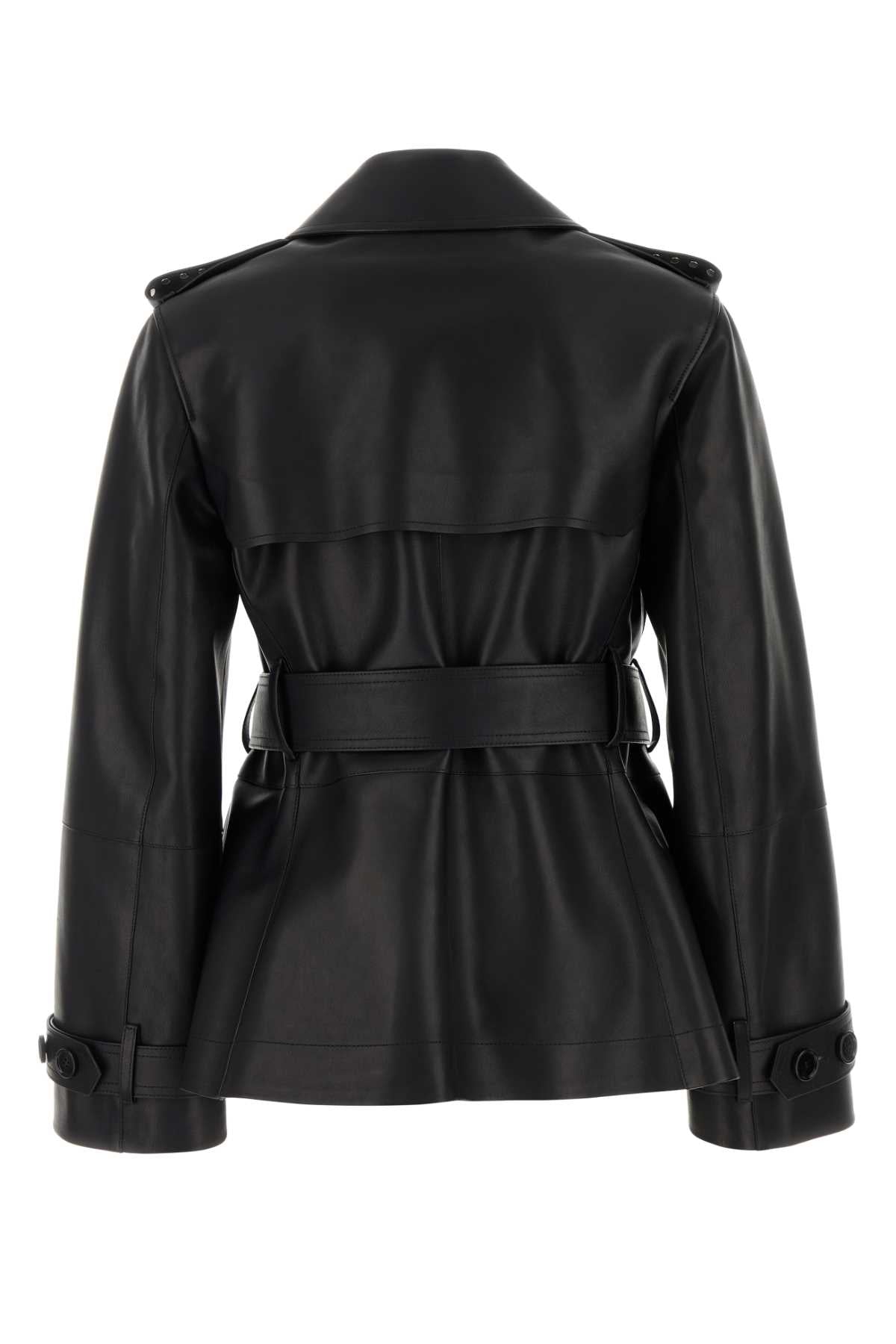 Burberry Women Black Leather Jacket BURBERRY