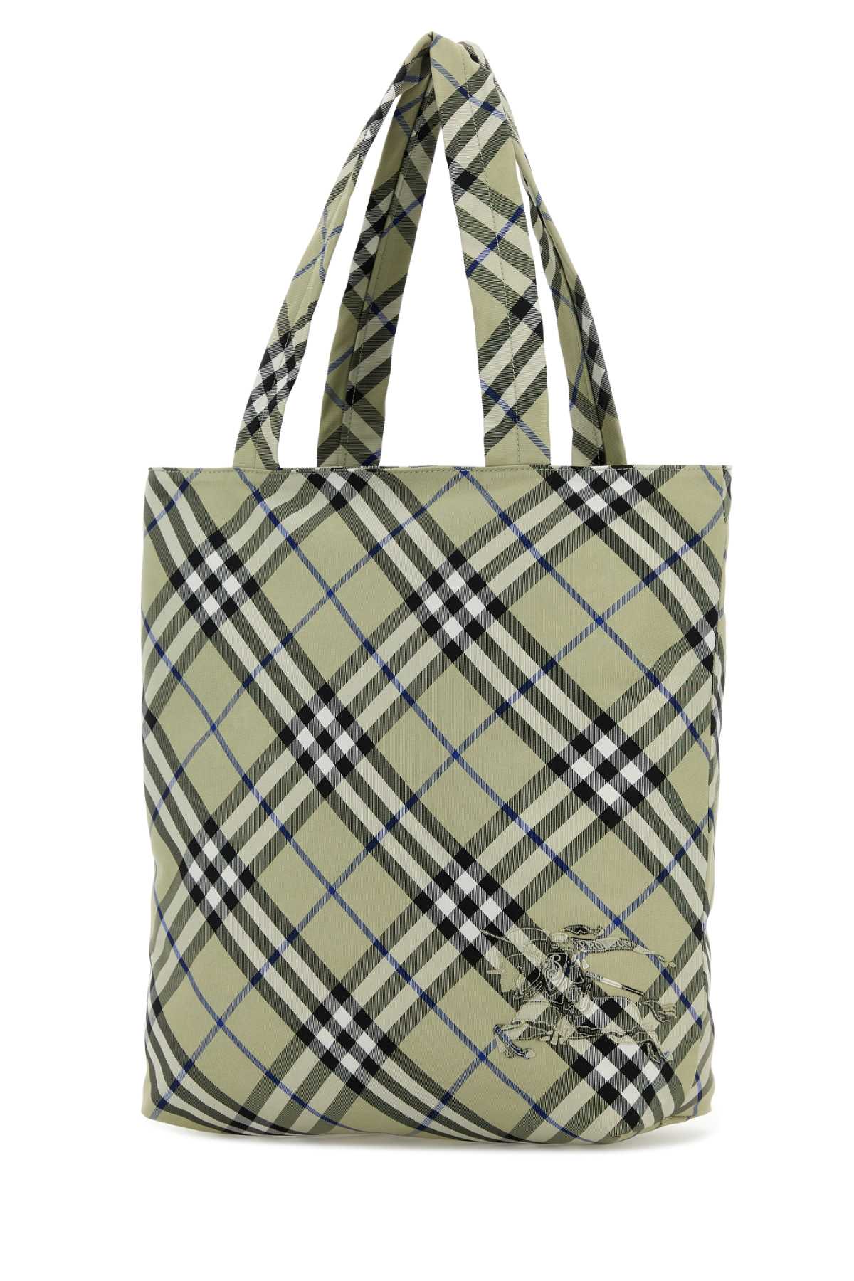Burberry Men Embroidered Canvas Check Shopping Bag BURBERRY