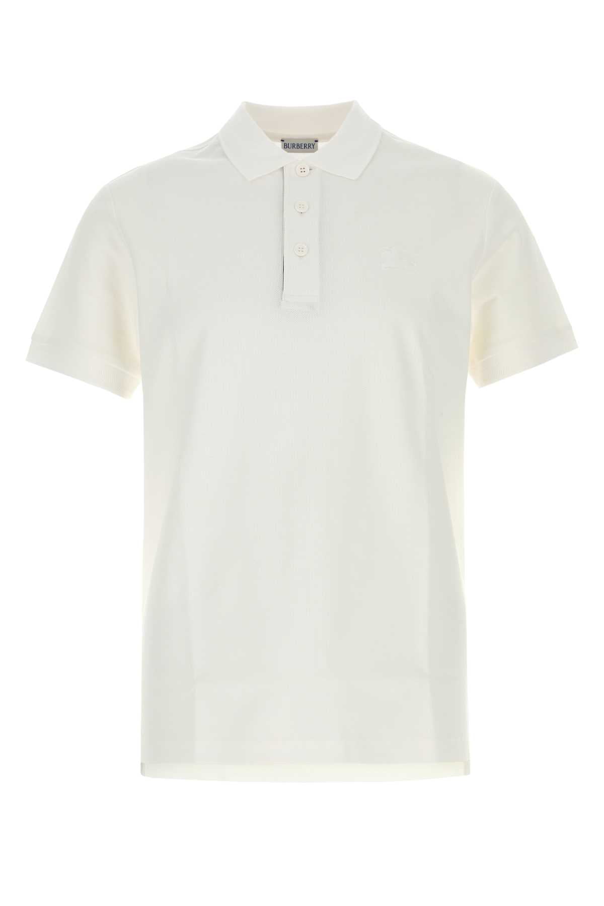Burberry Men White Piquet Polo Shirt BURBERRY