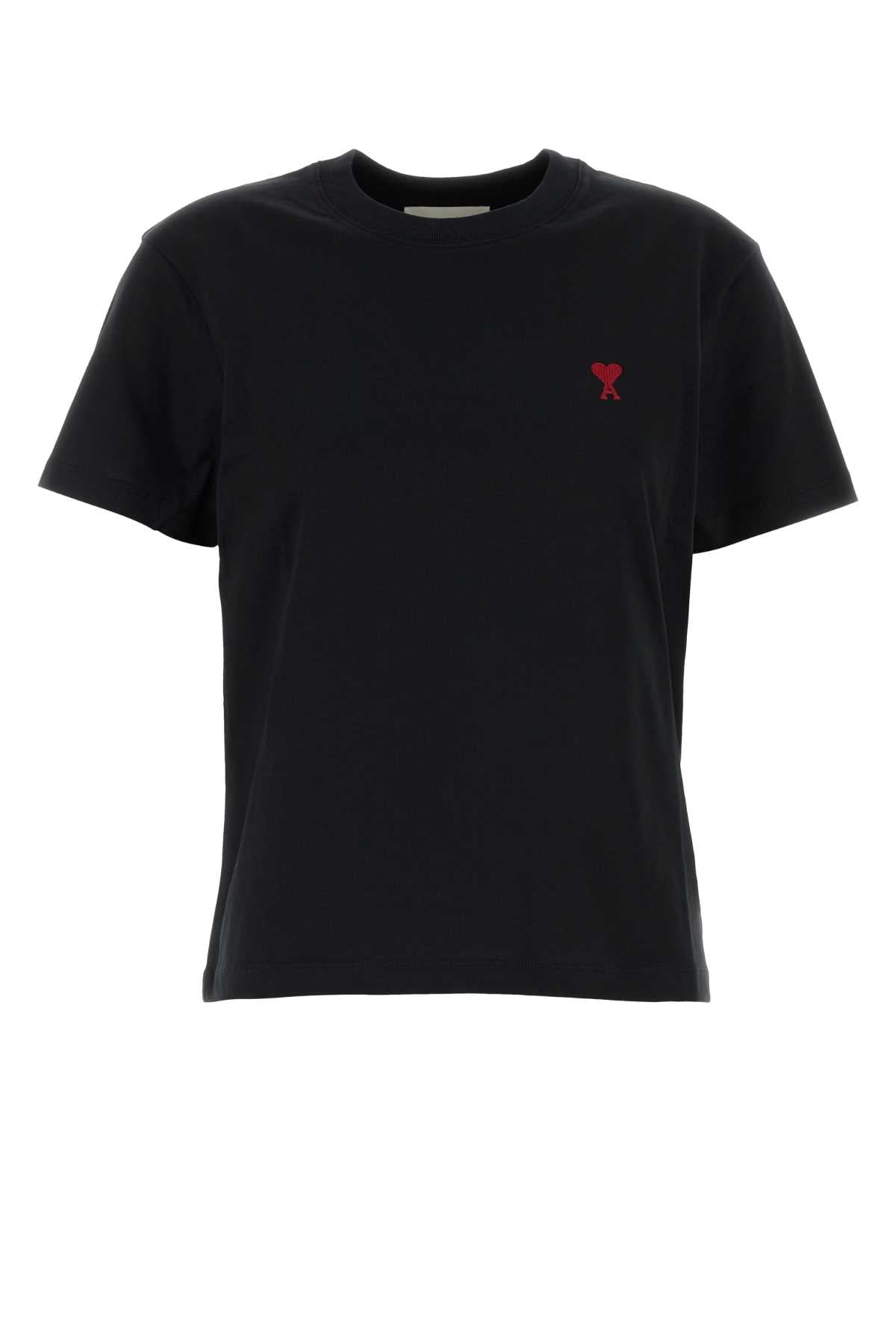 Ami Women Black Cotton T-Shirt AMI PARIS
