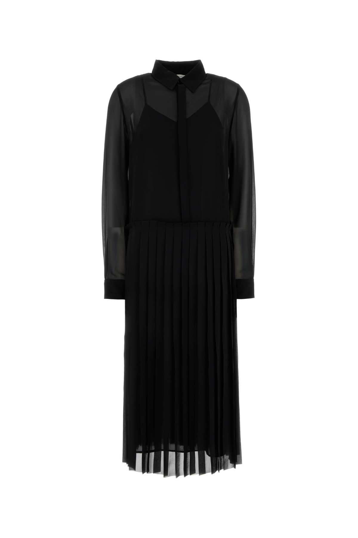 Ami Women Black Polyester Shirt Dress AMI PARIS