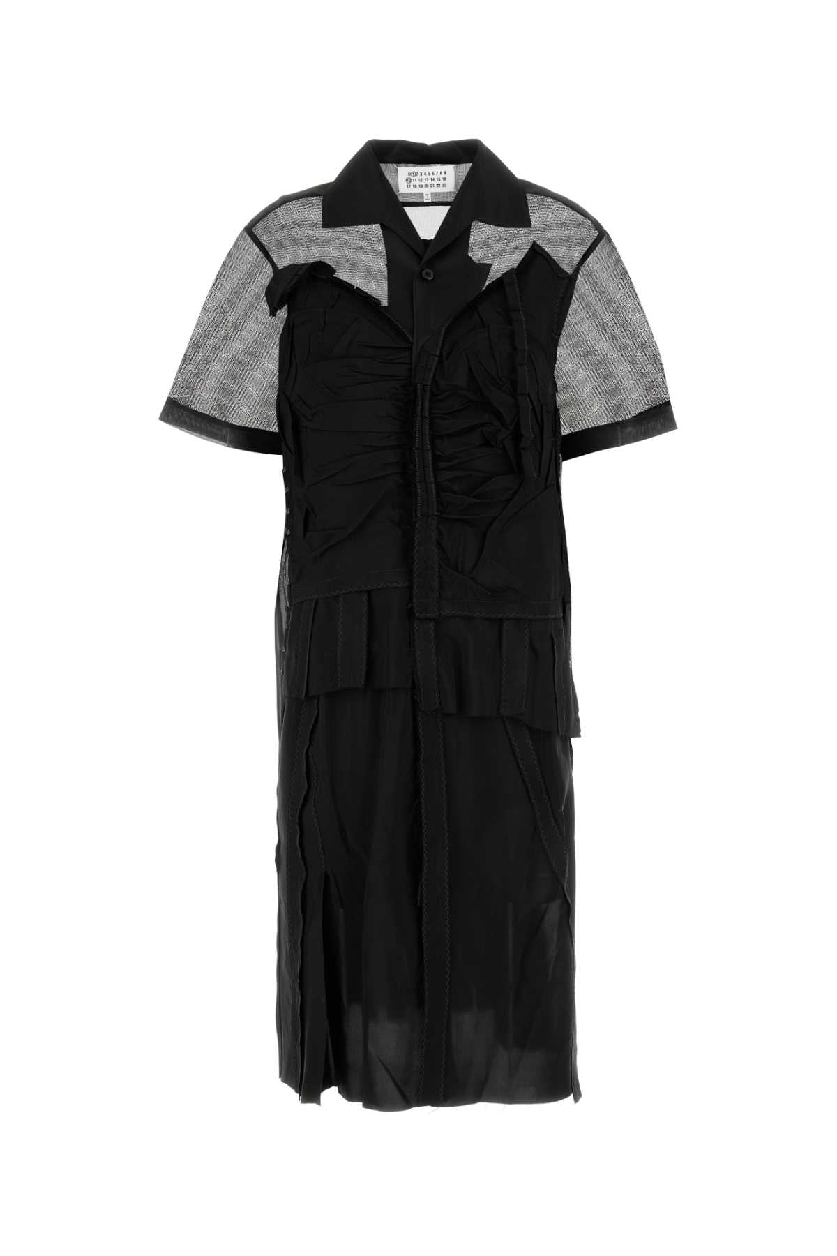 Maison Margiela Women Black Mesh Shirt Dress MAISON MARGIELA
