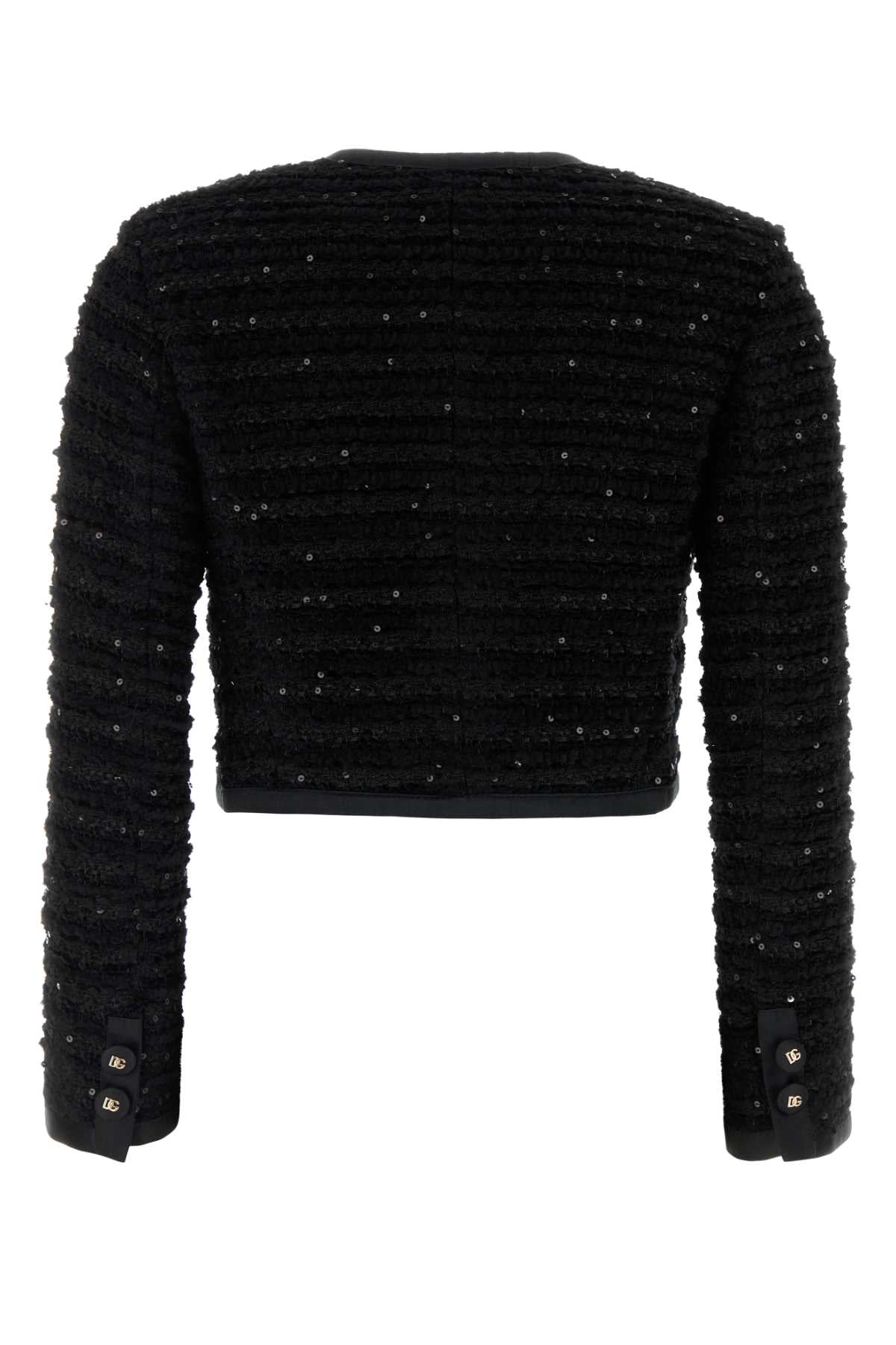 Dolce & Gabbana Women Black Tweed Blazer DOLCE & GABBANA