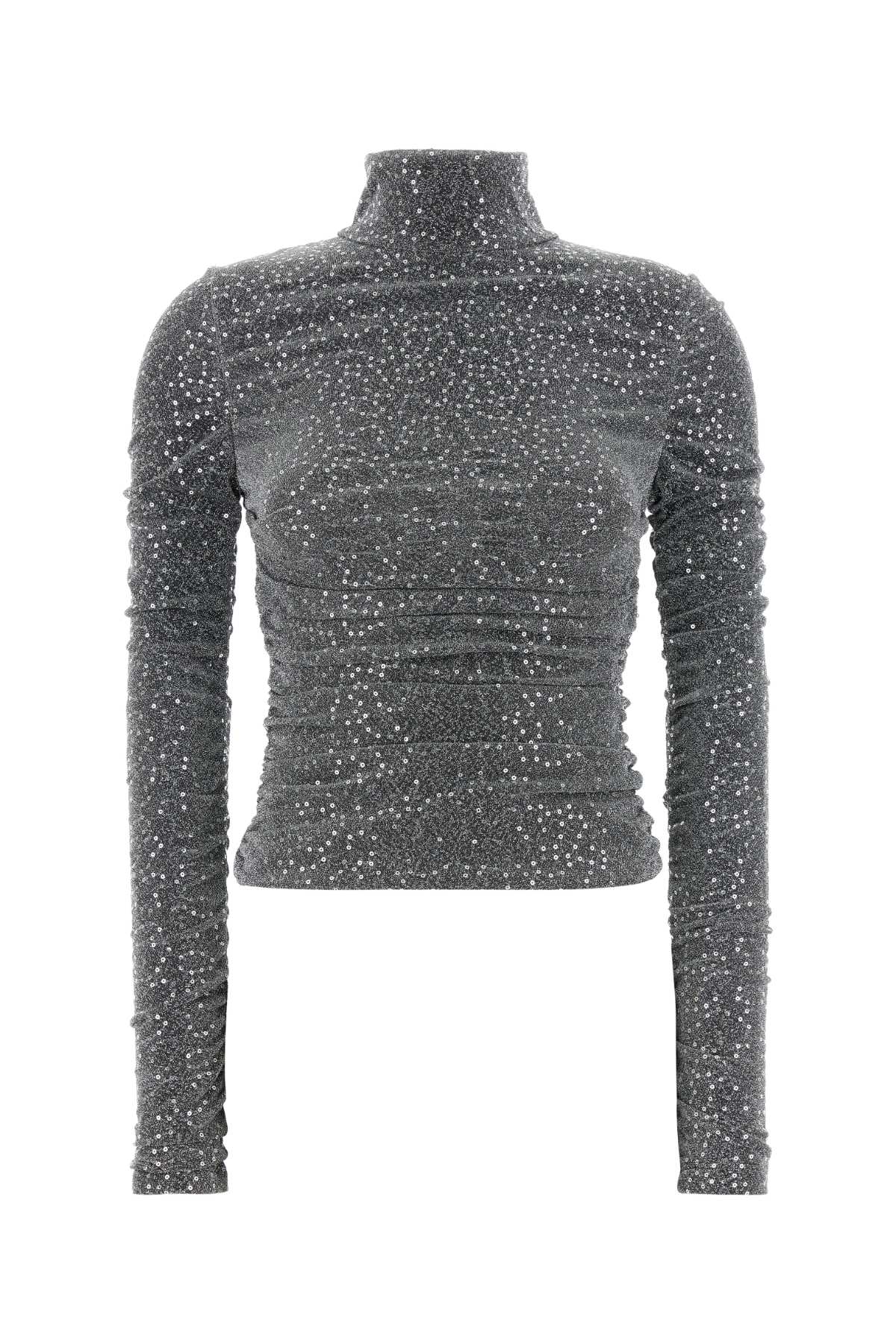 Dolce & Gabbana Women Silver Jersey Top DOLCE & GABBANA