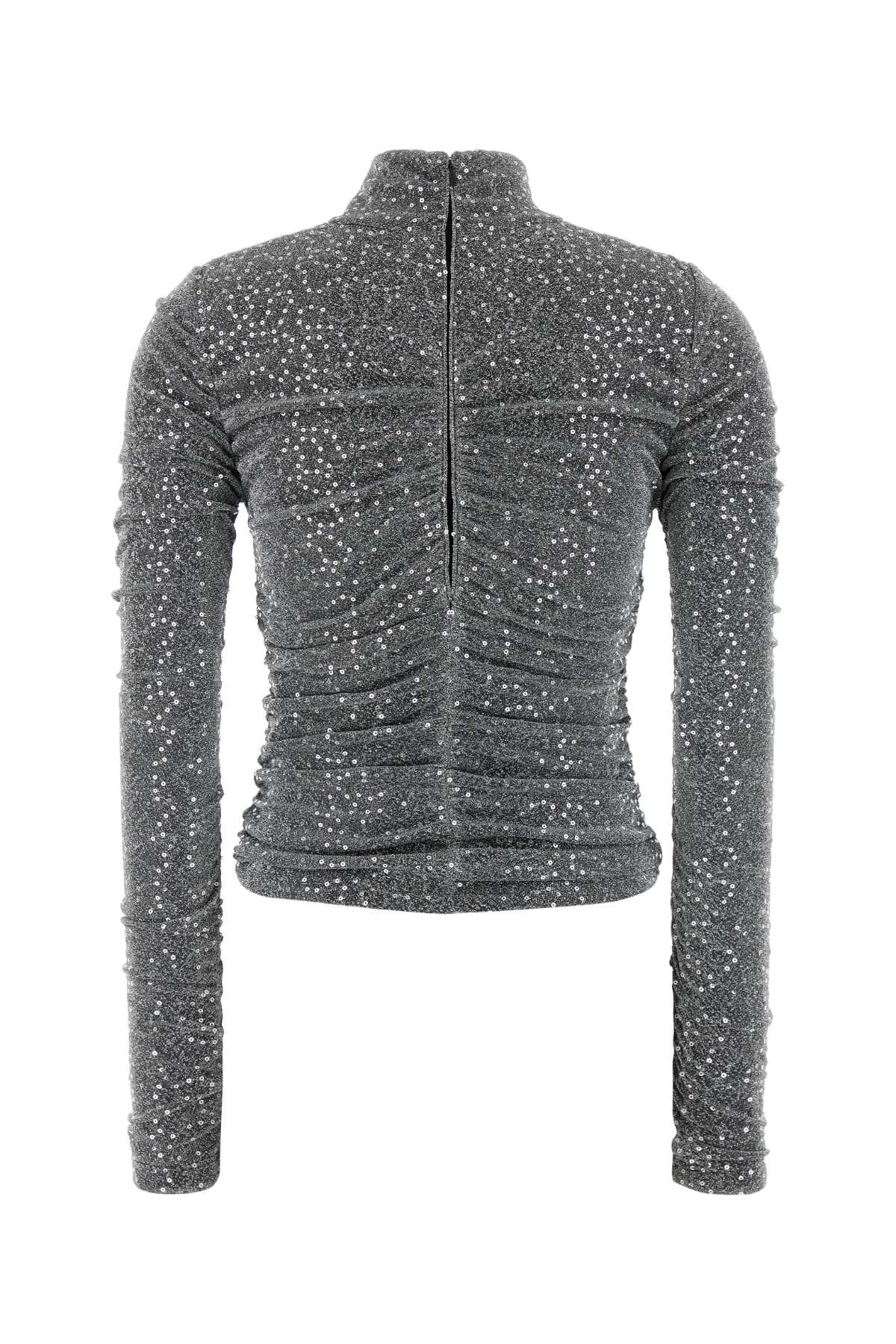 Dolce & Gabbana Women Silver Jersey Top DOLCE & GABBANA