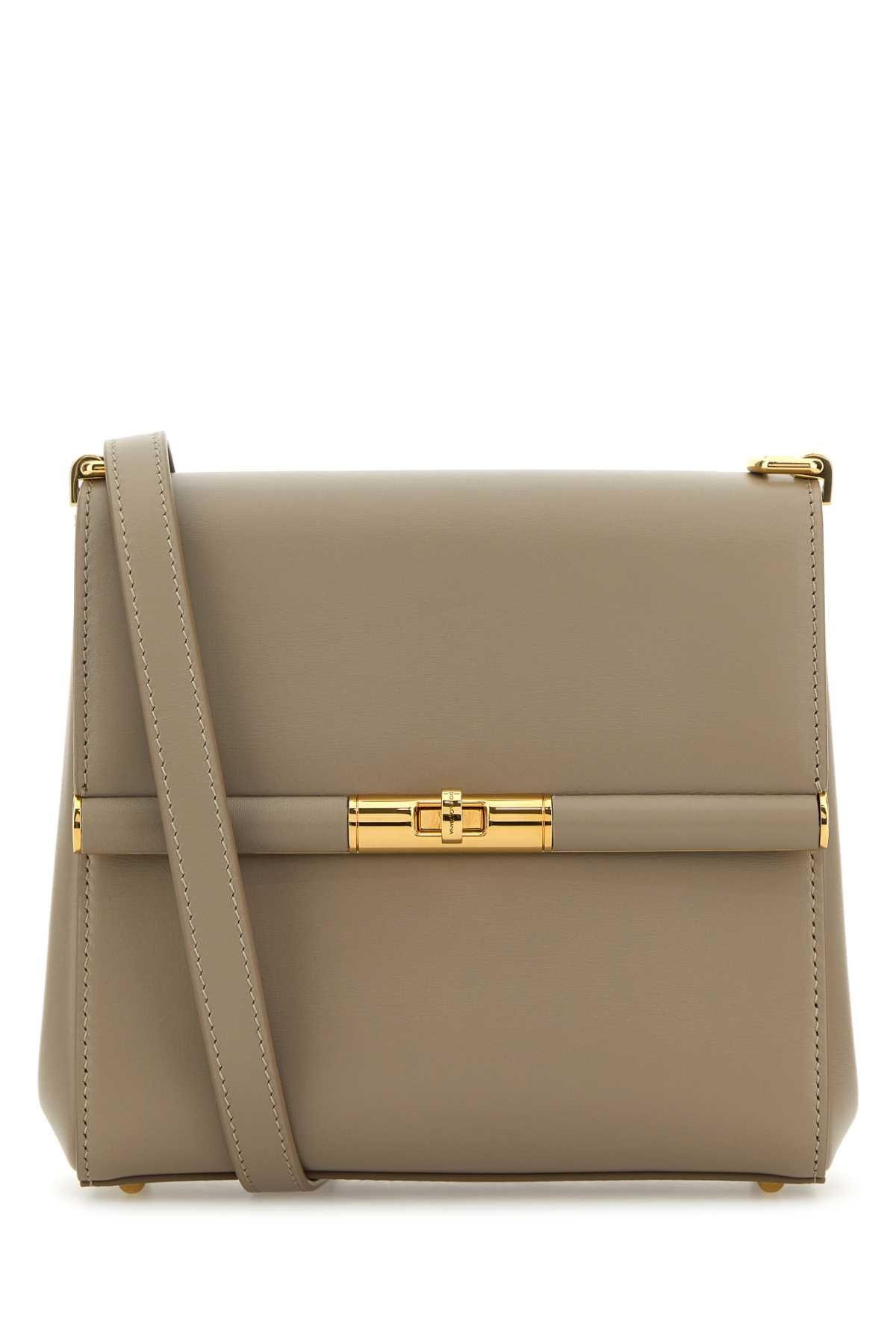 Dolce & Gabbana Women Dove Grey Leather Marlene Crossbody Bag DOLCE & GABBANA