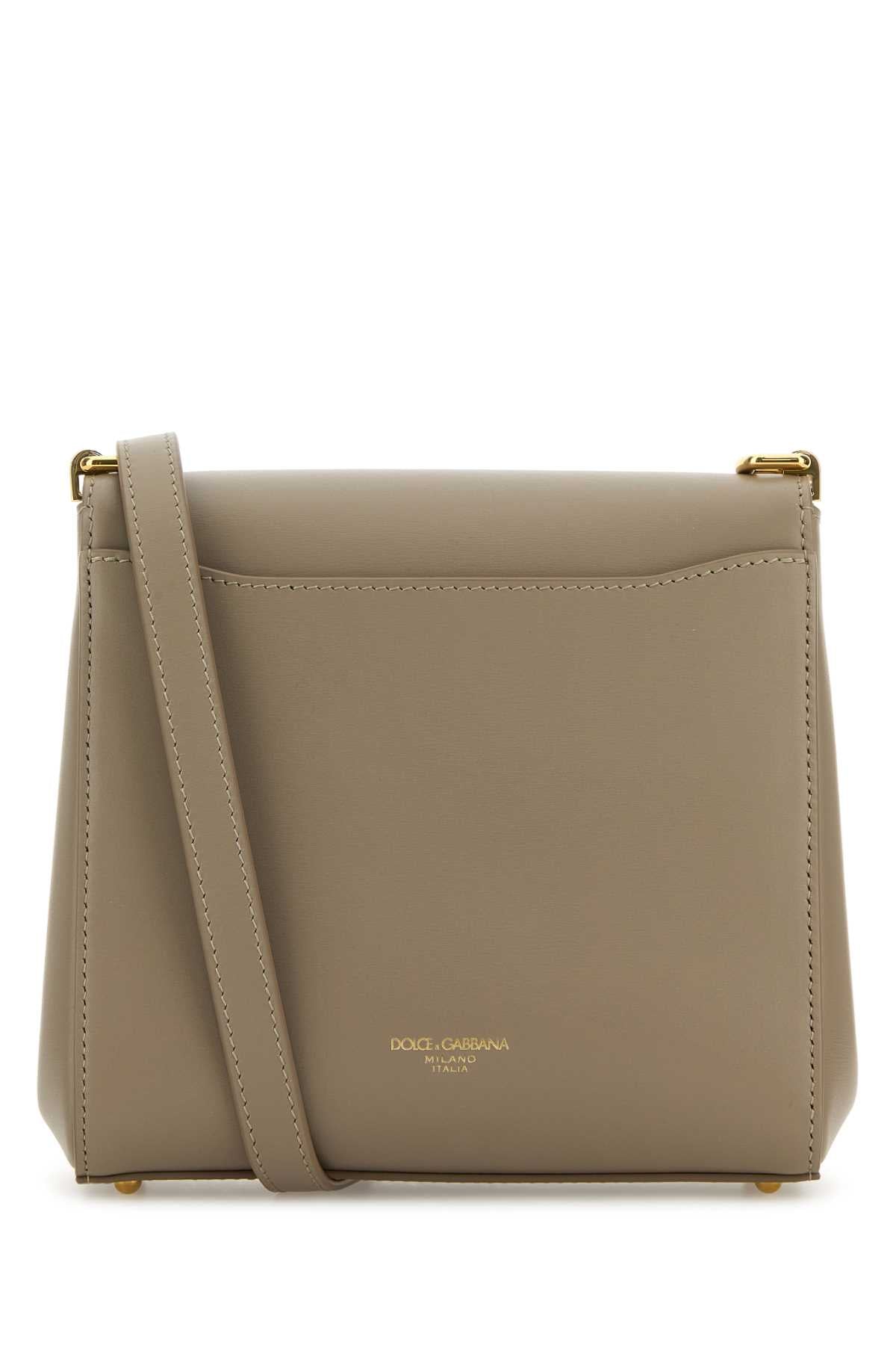Dolce & Gabbana Women Dove Grey Leather Marlene Crossbody Bag DOLCE & GABBANA