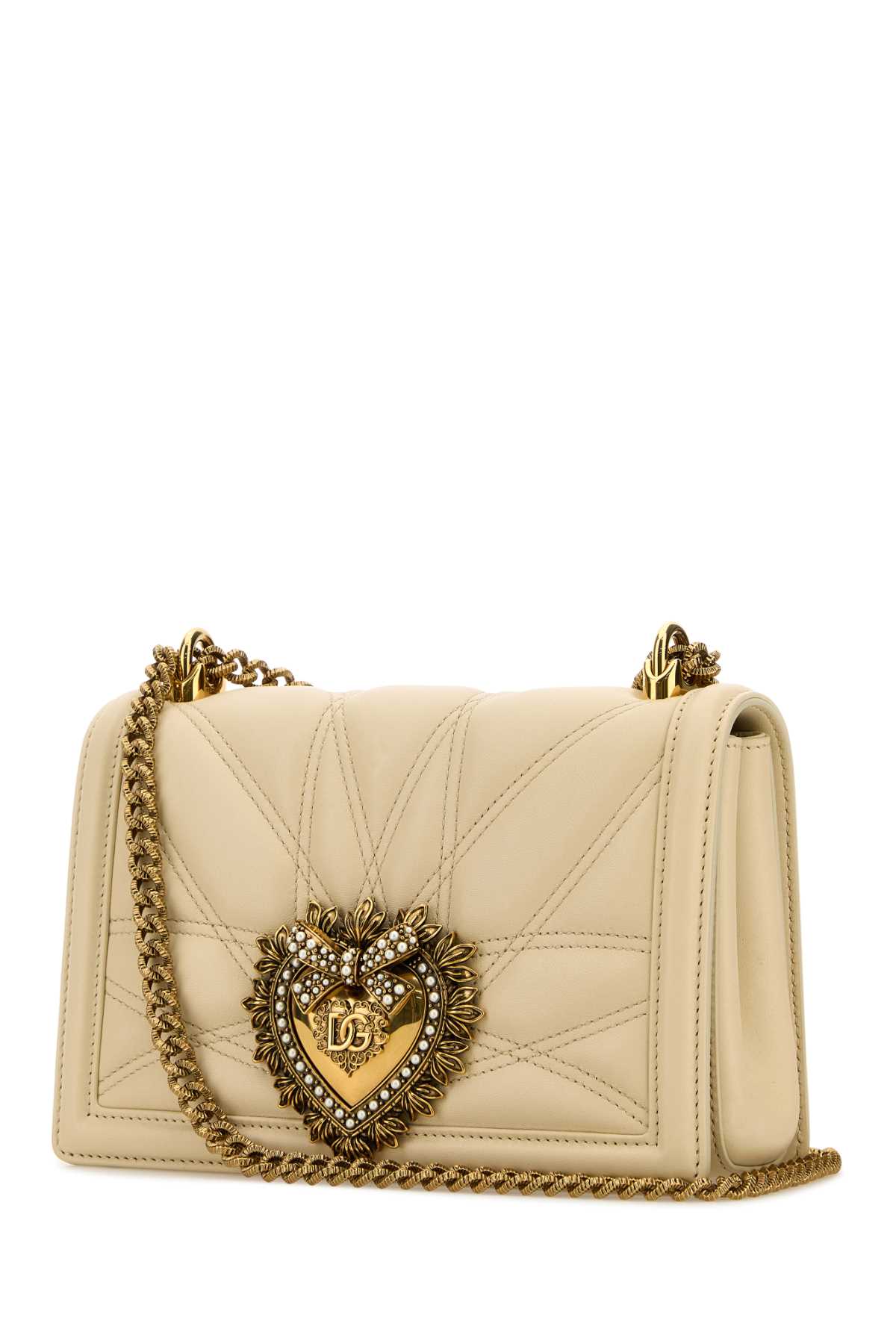 Dolce & Gabbana Women Ivory Nappa Leather Devotion Shoulder Bag DOLCE & GABBANA