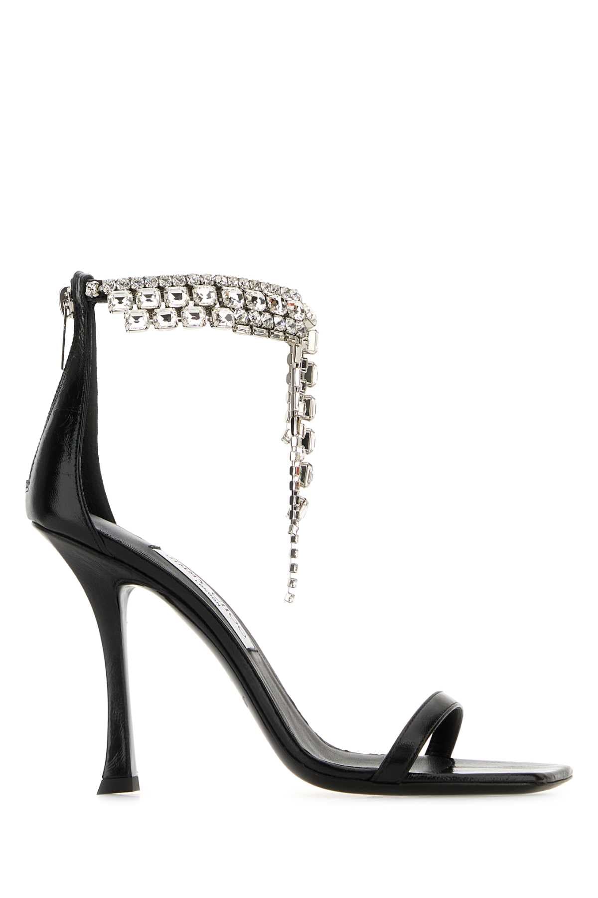 Jimmy Choo Women Black Leather Verity Sandals JIMMY CHOO