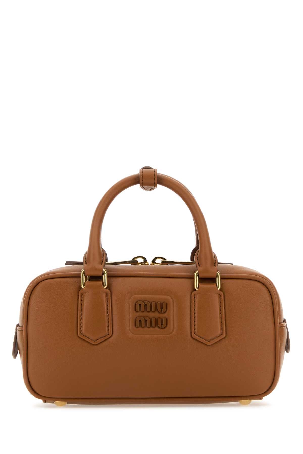 Miu Miu Women Caramel Leather Arcadie Handbag MIU MIU