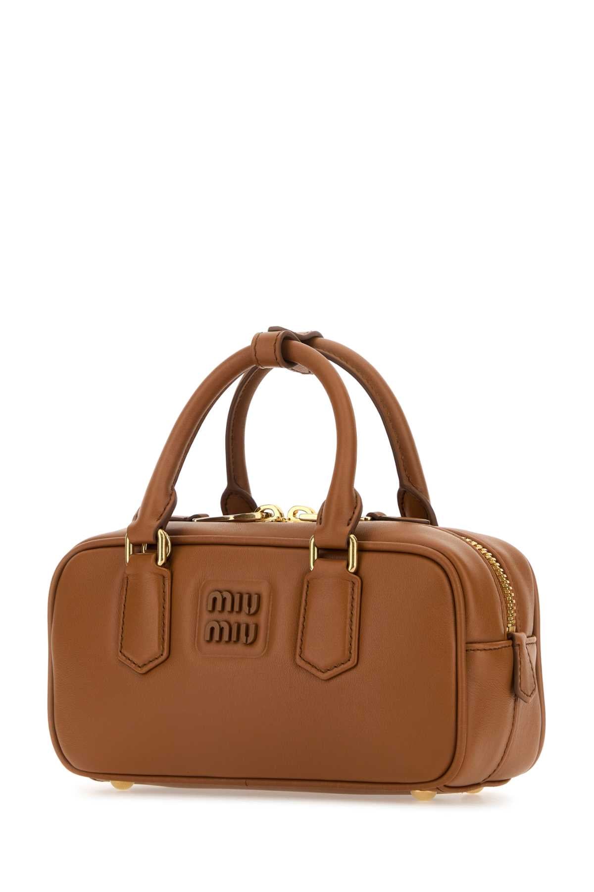 Miu Miu Women Caramel Leather Arcadie Handbag MIU MIU